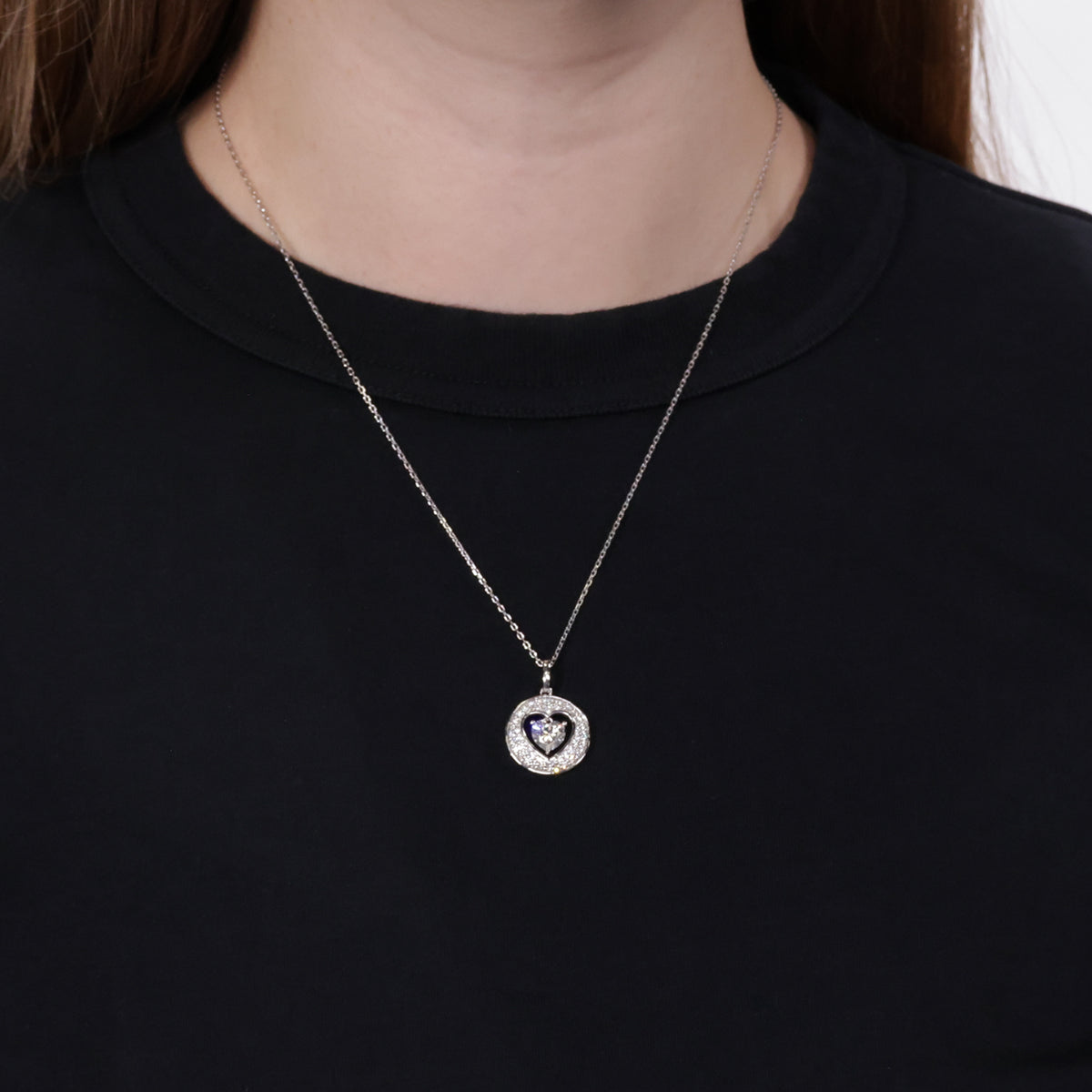 Forever Bright 1.43 CTW Moissanite Heart Pendant Necklace Silver or Gold Vermeil