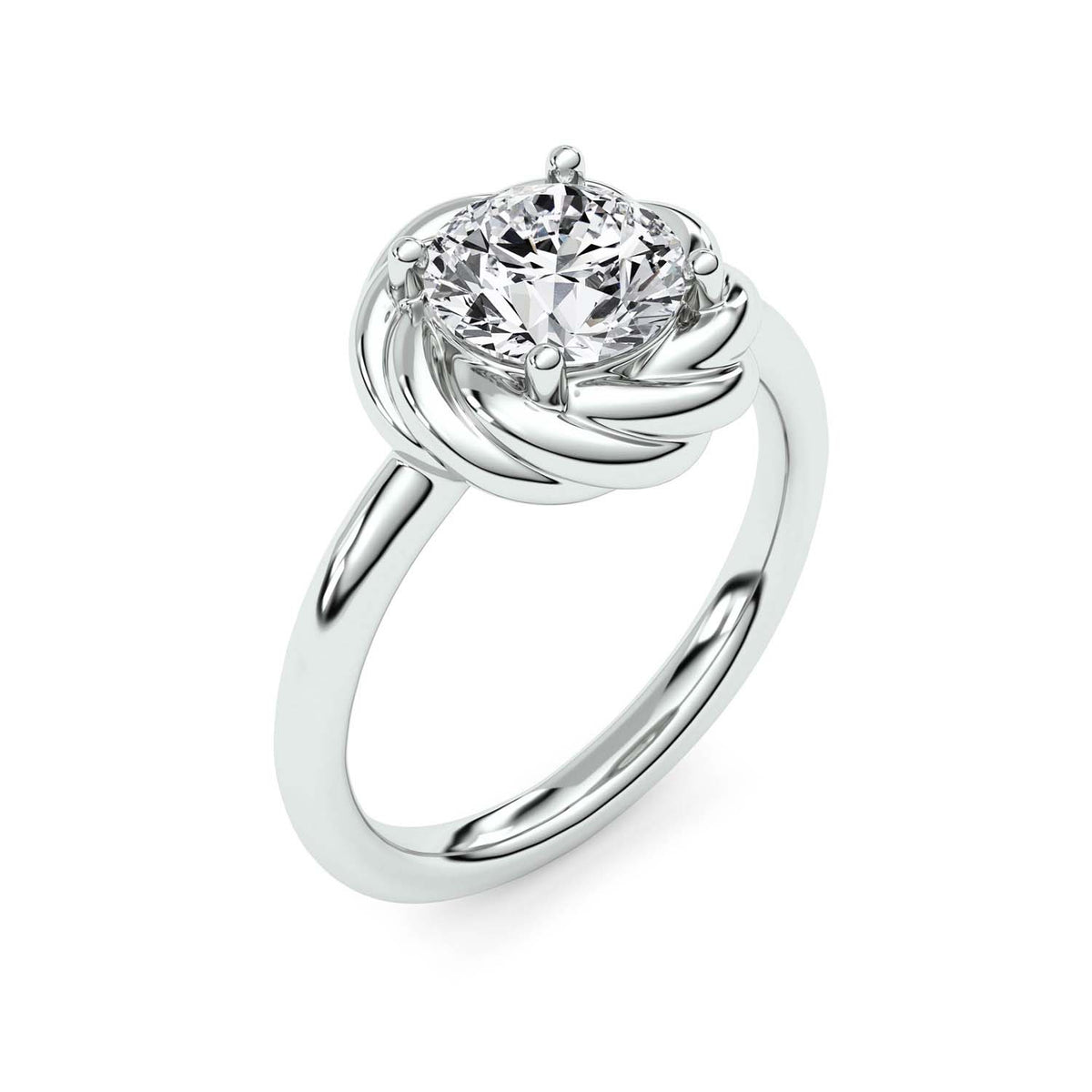 Forever Bright 1.50 CTW Moissanite Round Twist Ring Silver or Gold Vermeil