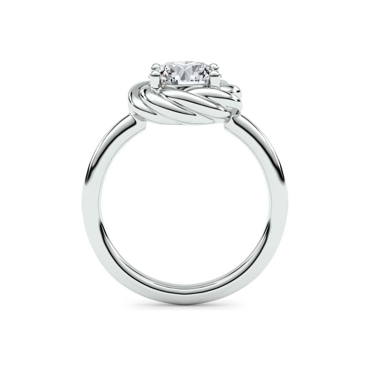Forever Bright 1.50 CTW Moissanite Round Twist Ring Silver or Gold Vermeil