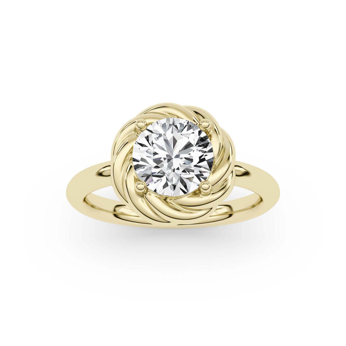 Forever Bright 1.50 CTW Moissanite Round Twist Ring in 14K Gold Vermeil