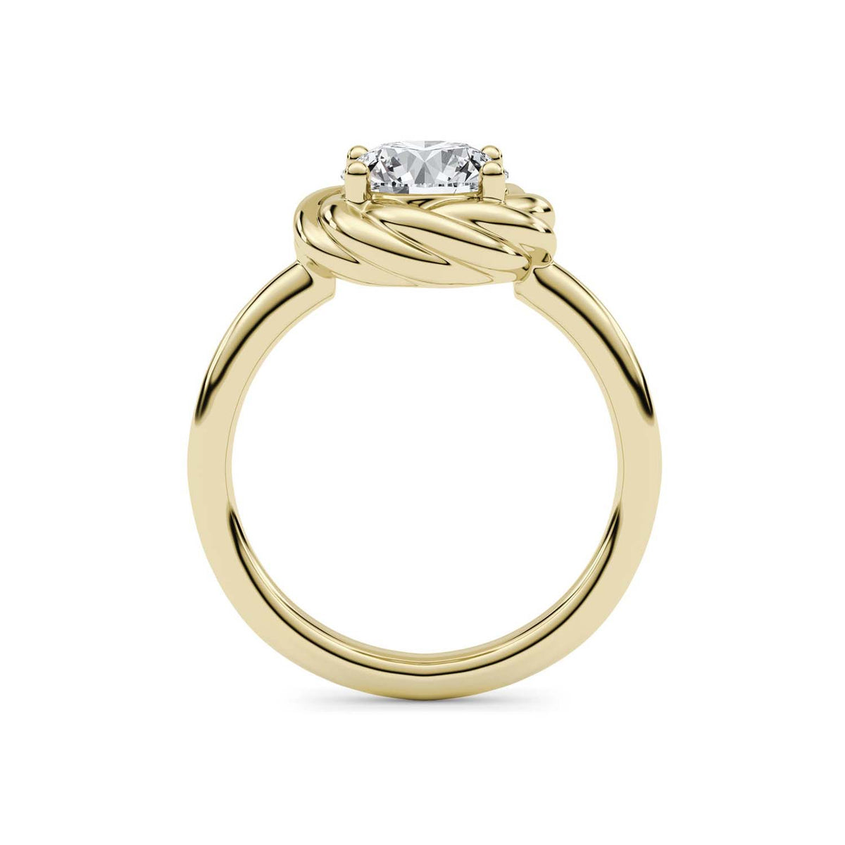 Forever Bright 1.50 CTW Moissanite Round Twist Ring Silver or Gold Vermeil