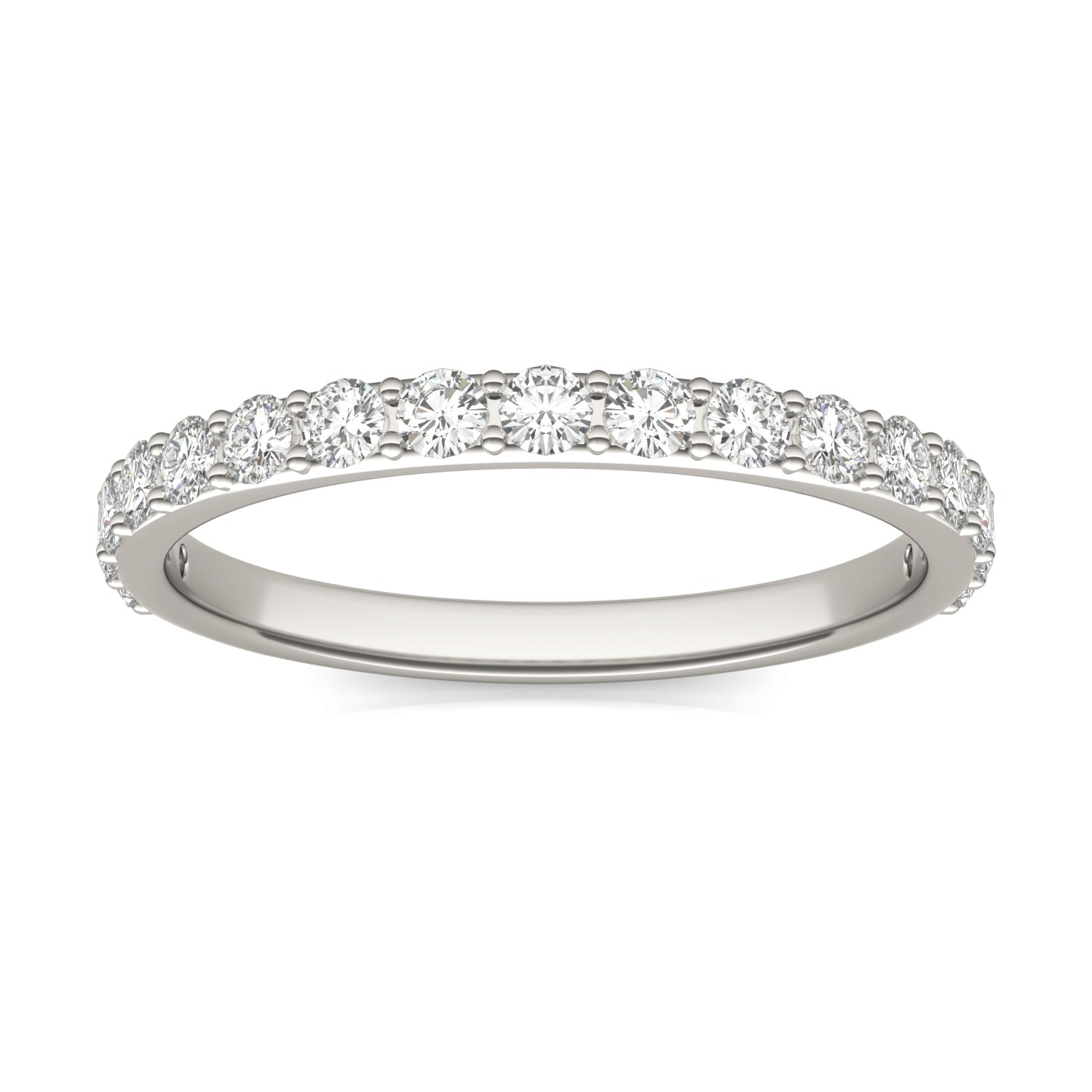 0.51 CTW DEW Round Moissanite Classic Wedding Band in 14K White Gold