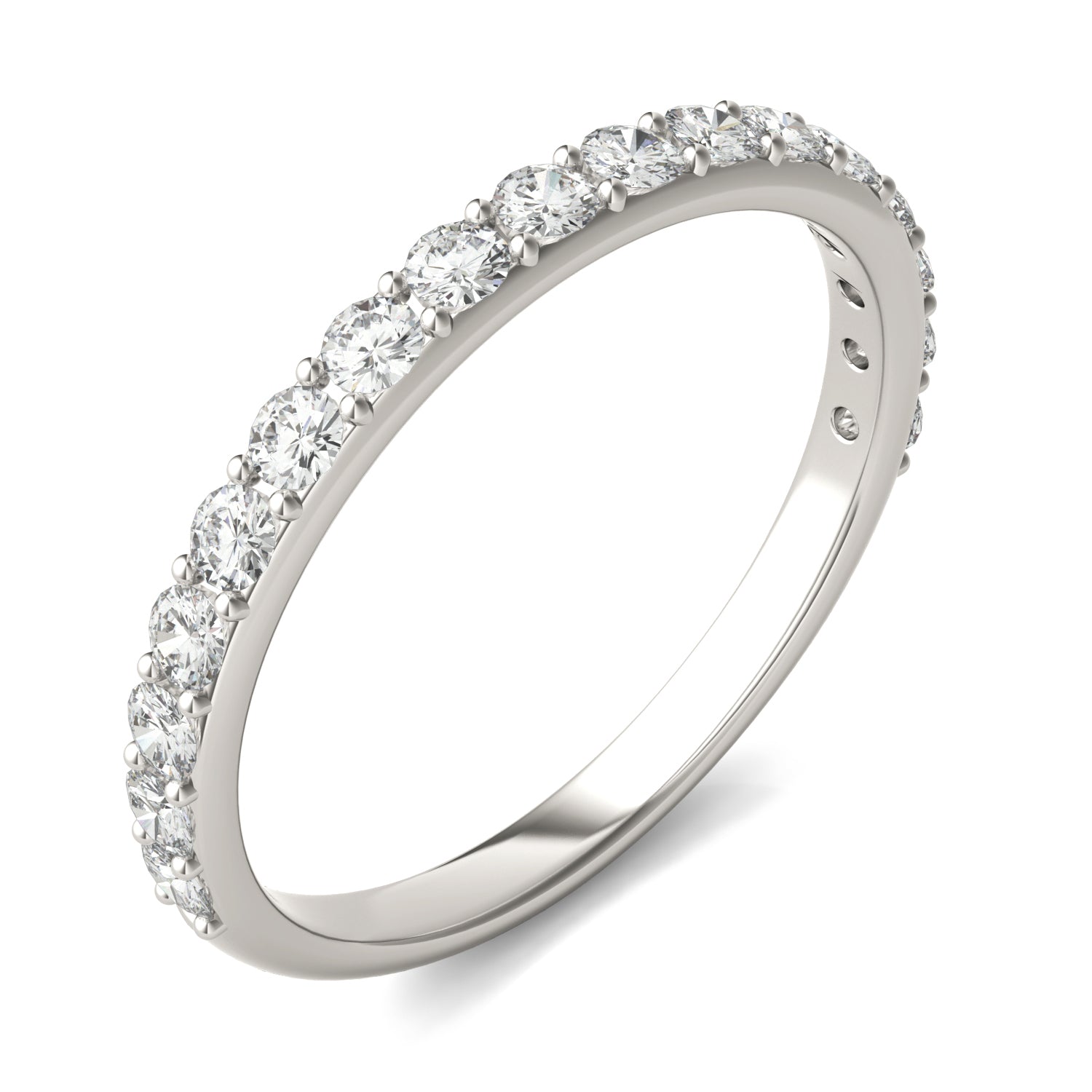 0.51 CTW DEW Round Moissanite Classic Wedding Band in 14K White Gold