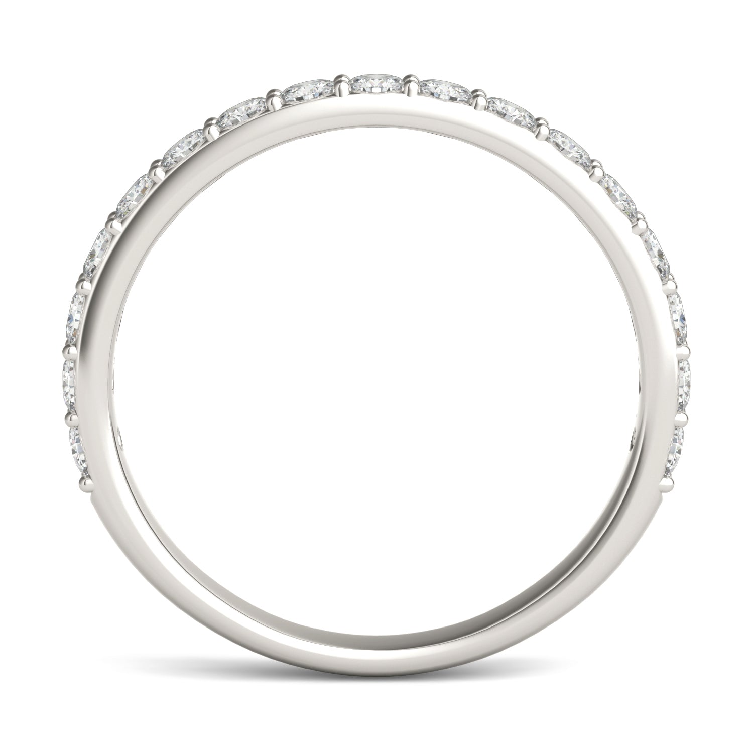 0.51 CTW DEW Round Moissanite Classic Wedding Band in 14K White Gold