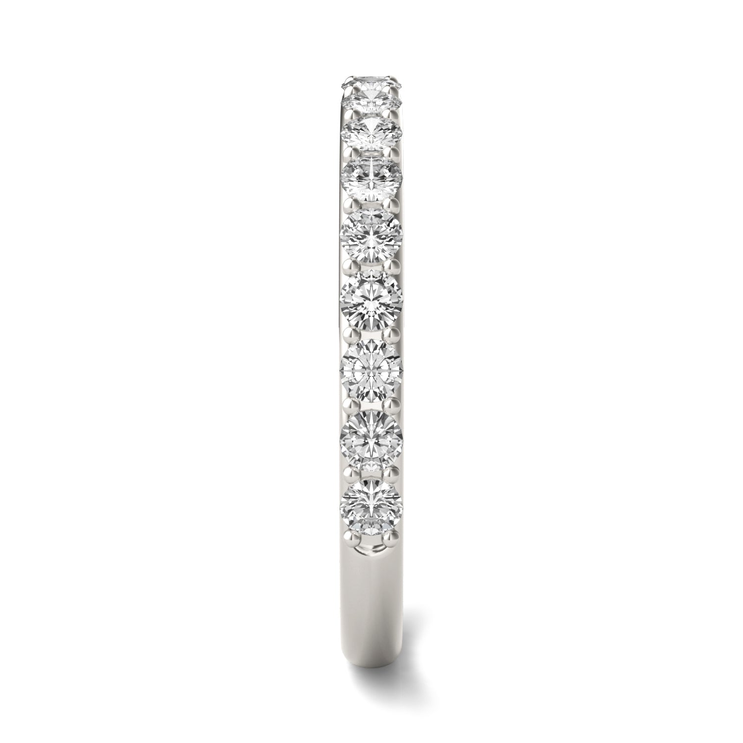 0.51 CTW DEW Round Moissanite Classic Wedding Band in 14K White Gold