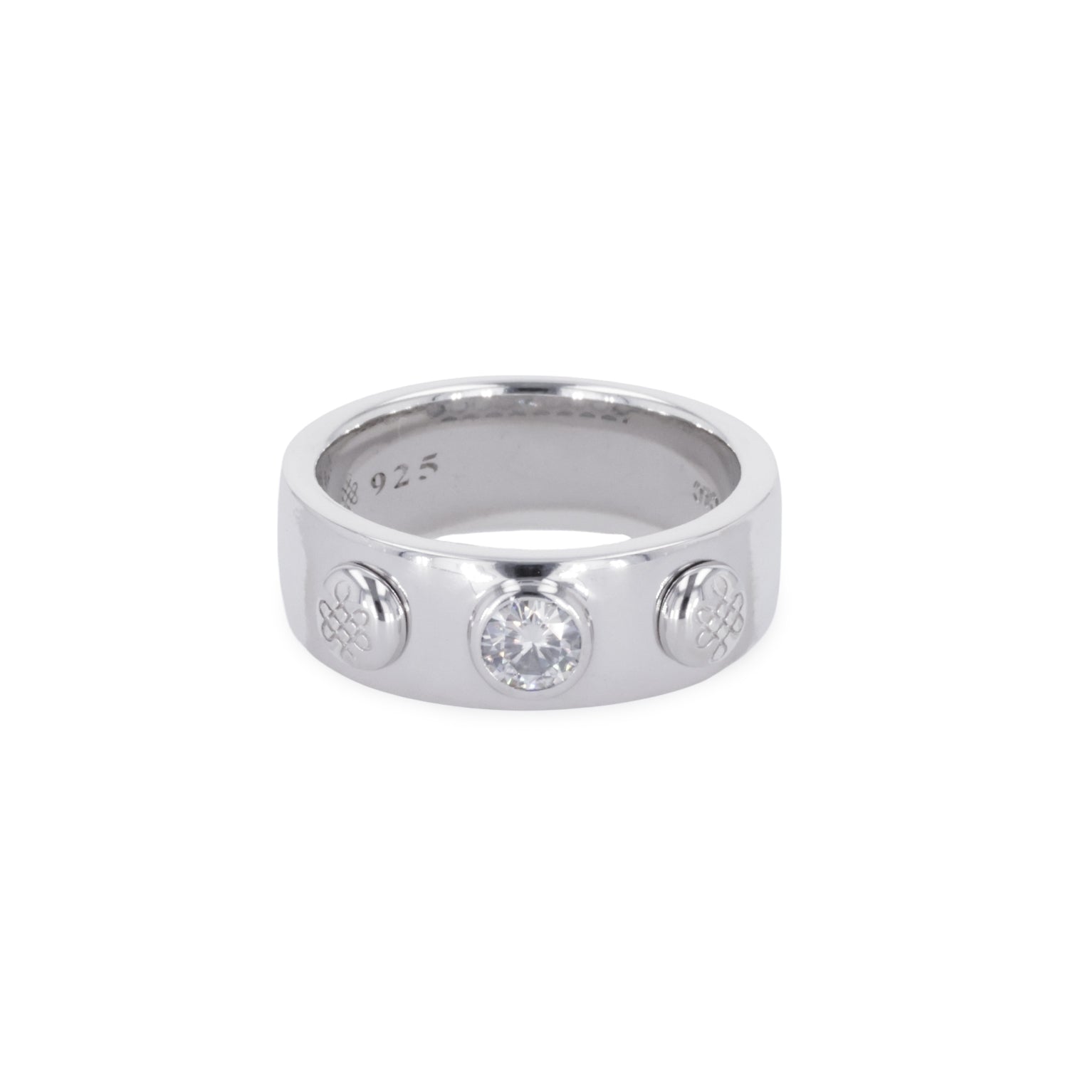 0.23 CTW DEW Round Moissanite Band in Sterling Silver