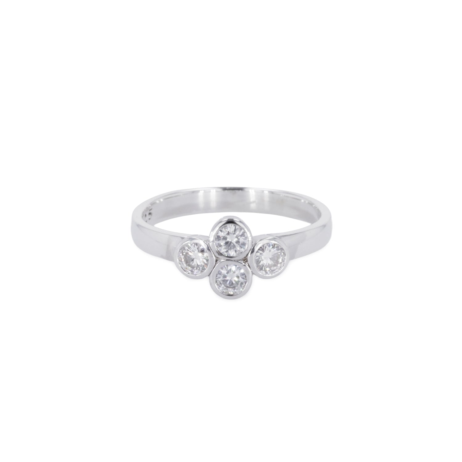 0.40 CTW DEW Moissanite East-West Cluster Fashion Ring in Sterling Silver