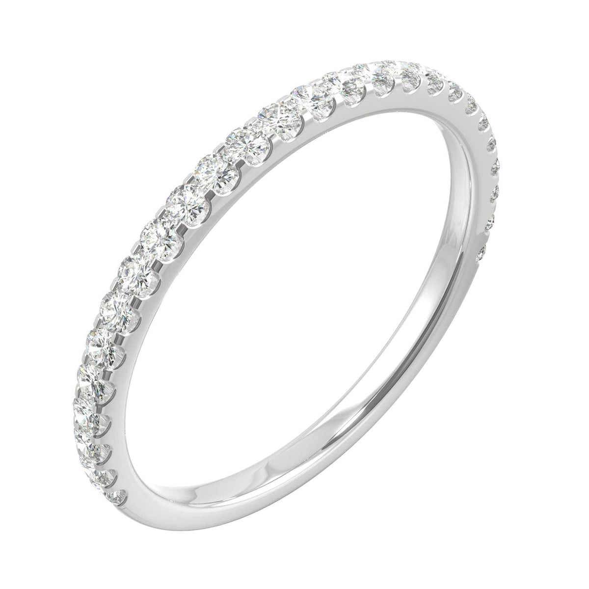 0.39 CTW DEW Round Moissanite Band in 14K White Gold