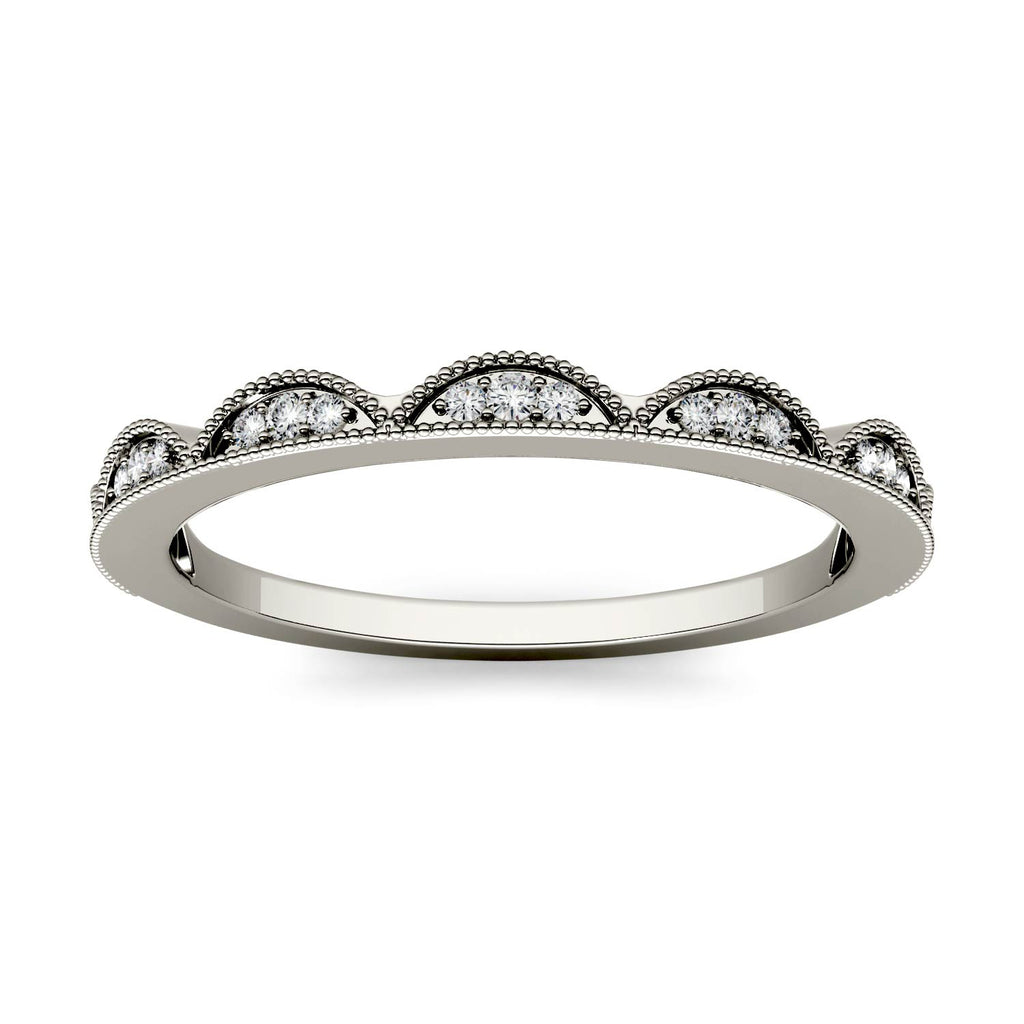 0.13 CTW DEW Half Moon Stacker Band 14K White Gold
