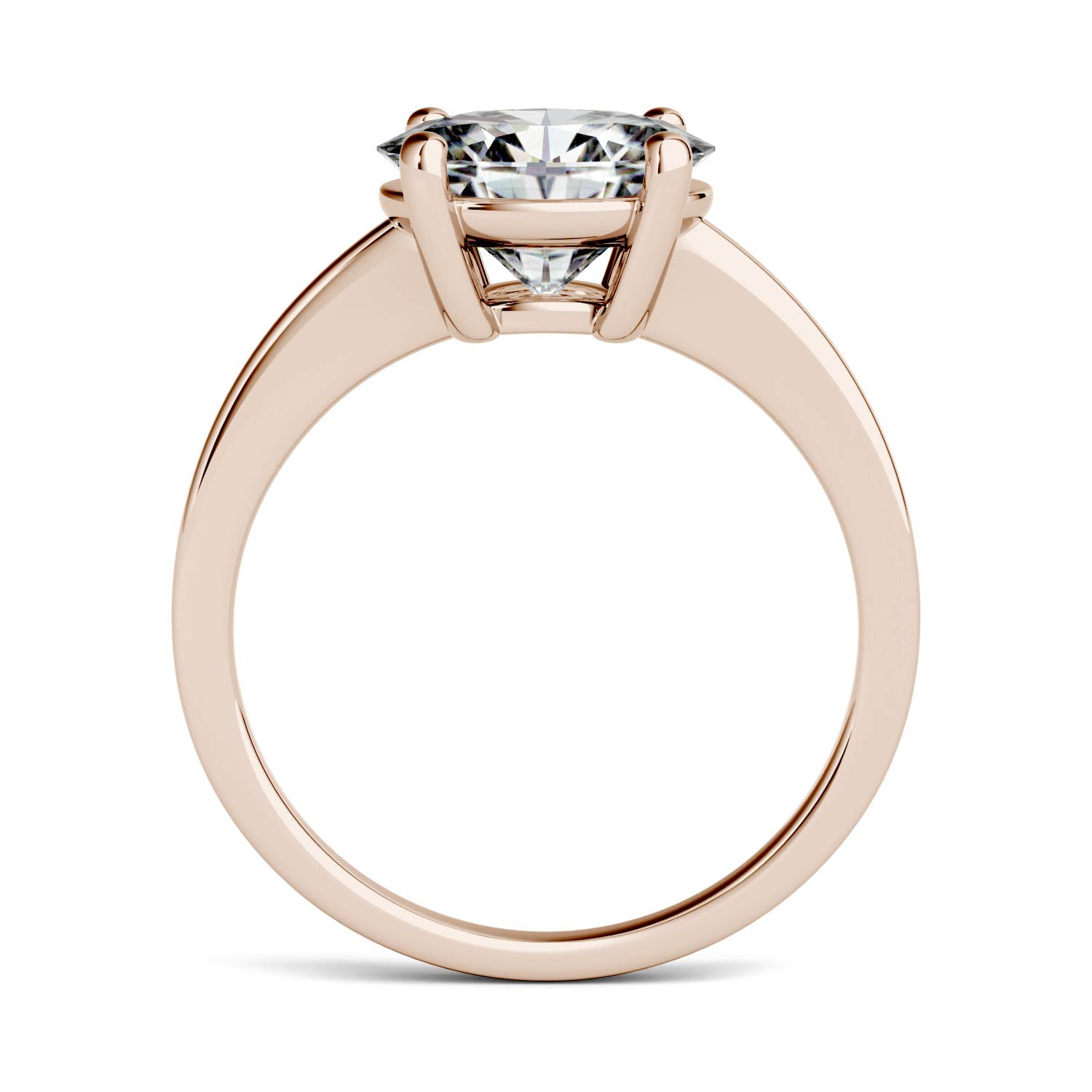 2.10 CTW DEW Oval Moissanite East-West Solitaire Engagement Ring in 14K Rose Gold