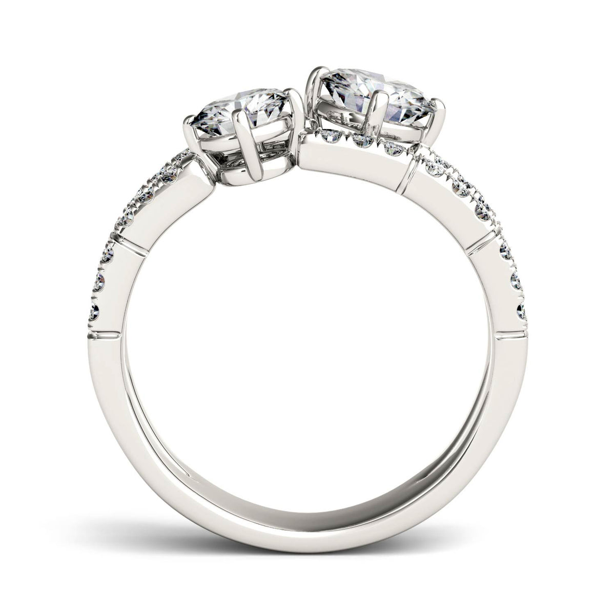1.60 CTW DEW Round Moissanite Fashion Ring in 14K White Gold