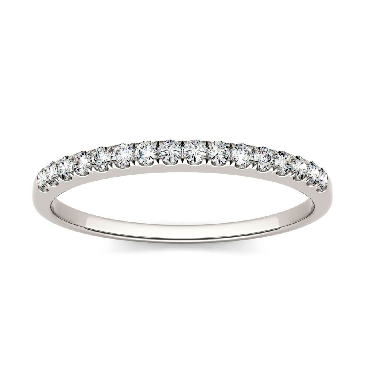 0.16 CTW DEW Round Moissanite Classic Band in 14K White Gold