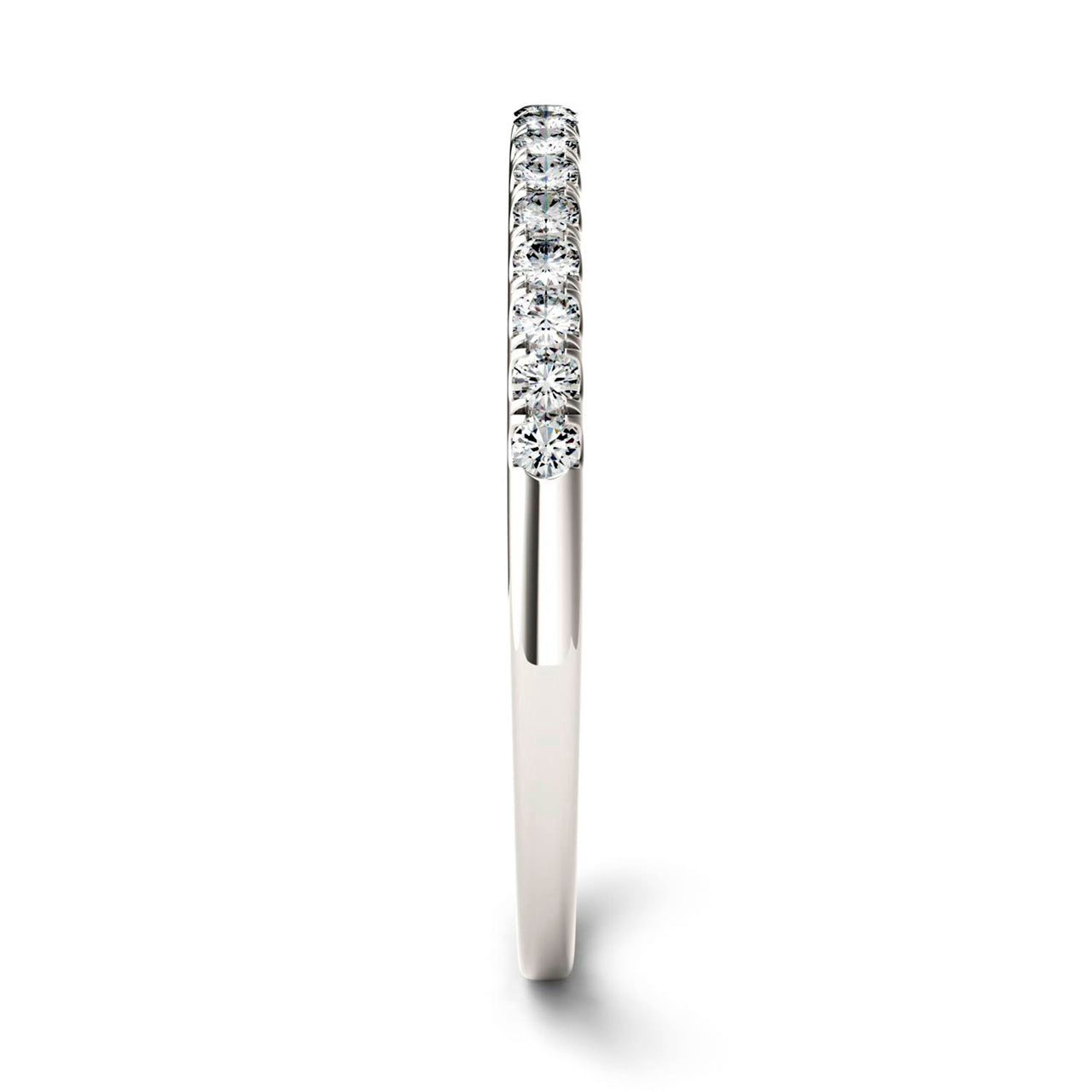 0.16 CTW DEW Round Moissanite Classic Band in 14K White Gold