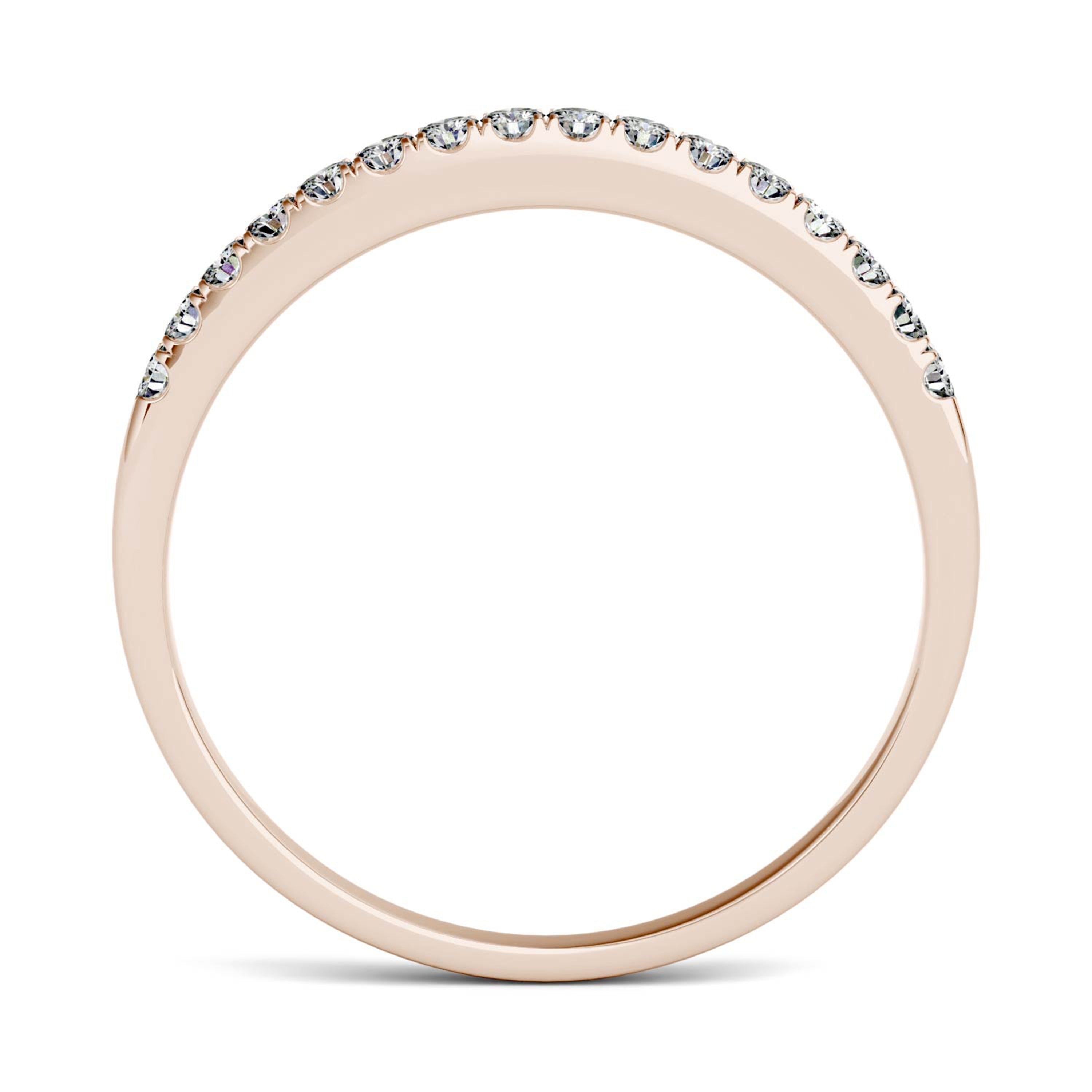 0.16 CTW DEW Round Moissanite Band in 14K Rose Gold