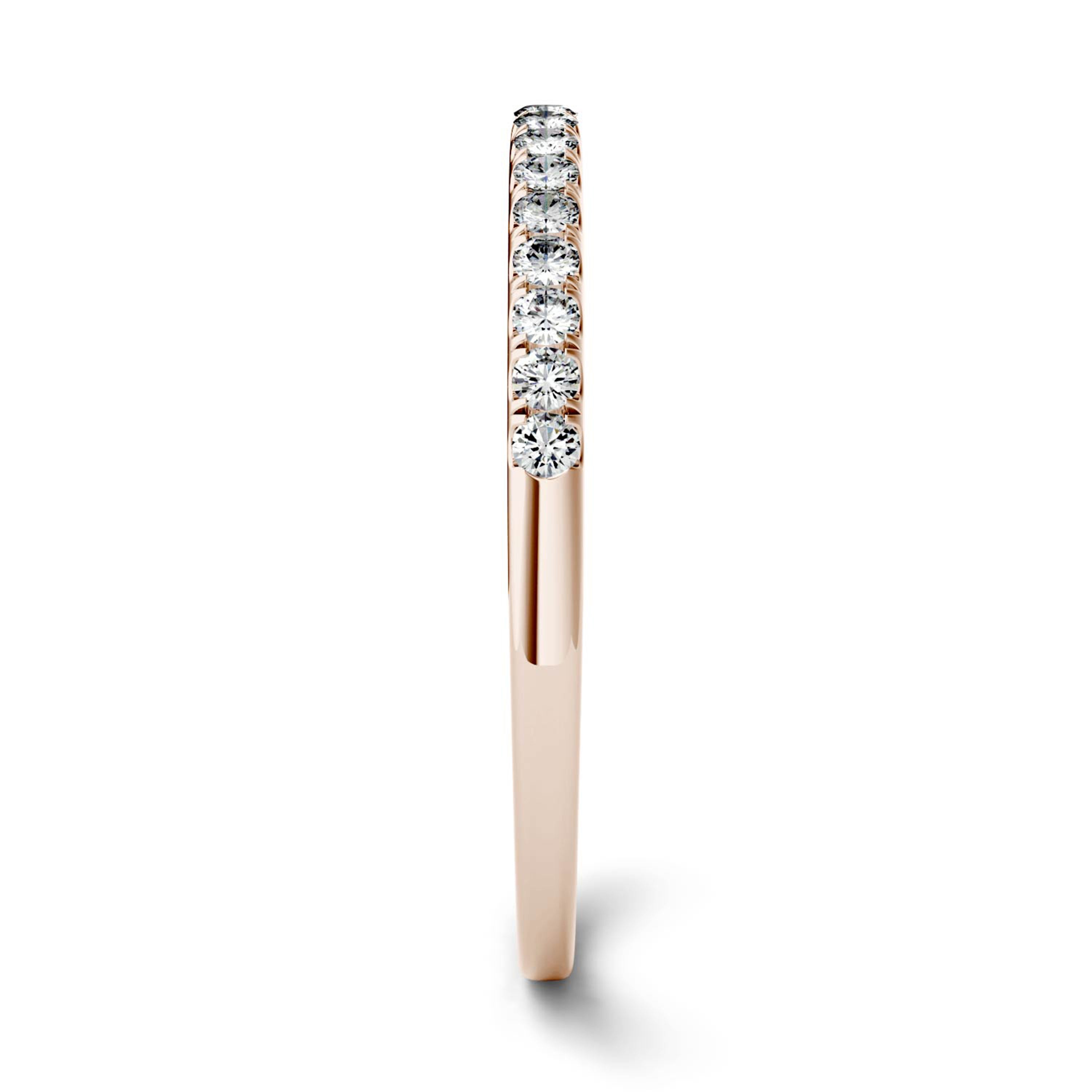 0.16 CTW DEW Round Moissanite Band in 14K Rose Gold
