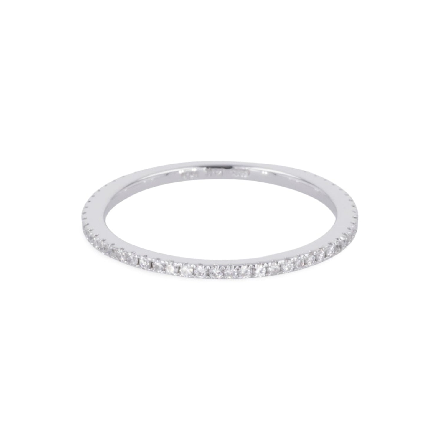 0.29 CTW DEW Round Moissanite Wedding Band in 14K White Gold