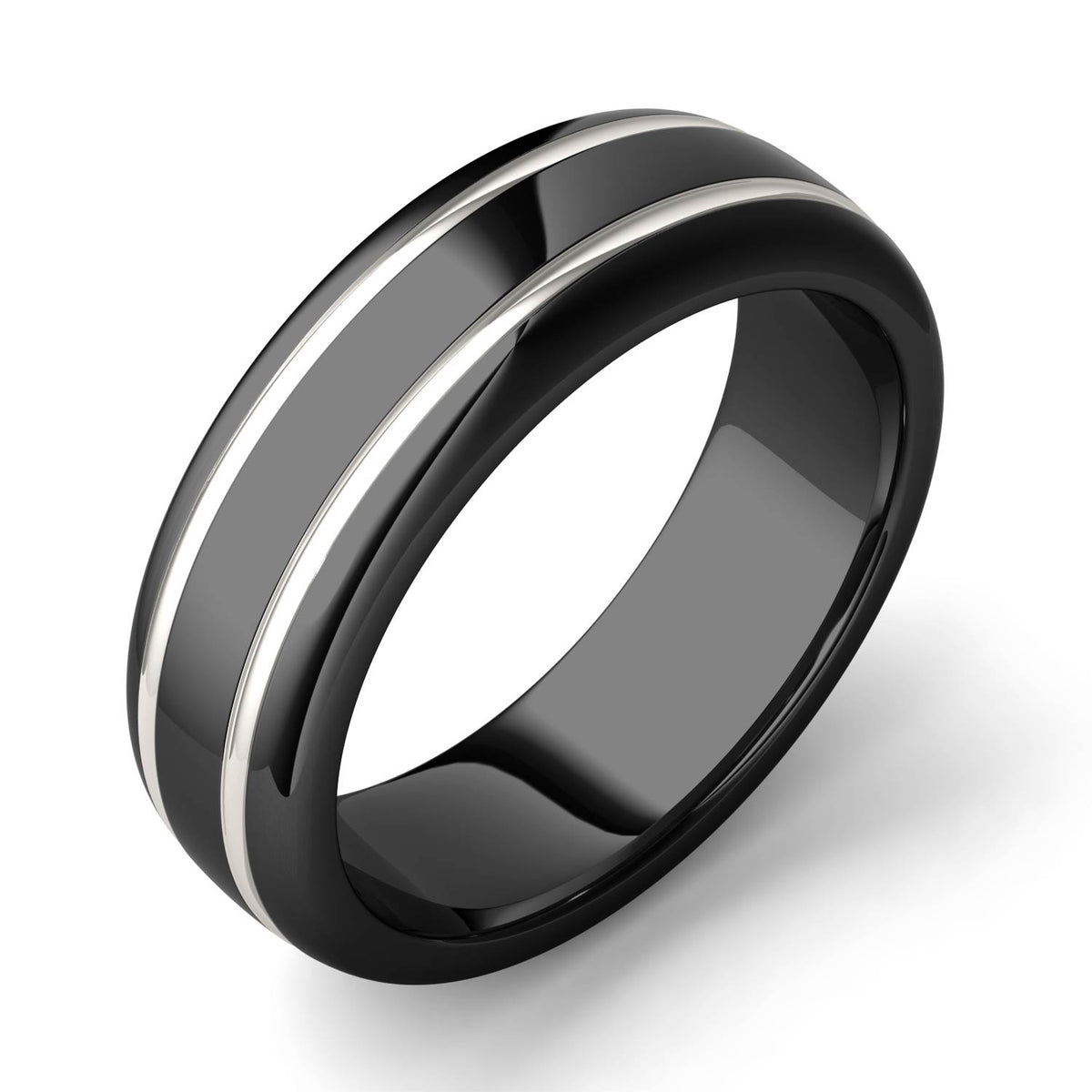 Black & White Titanium Men's Band