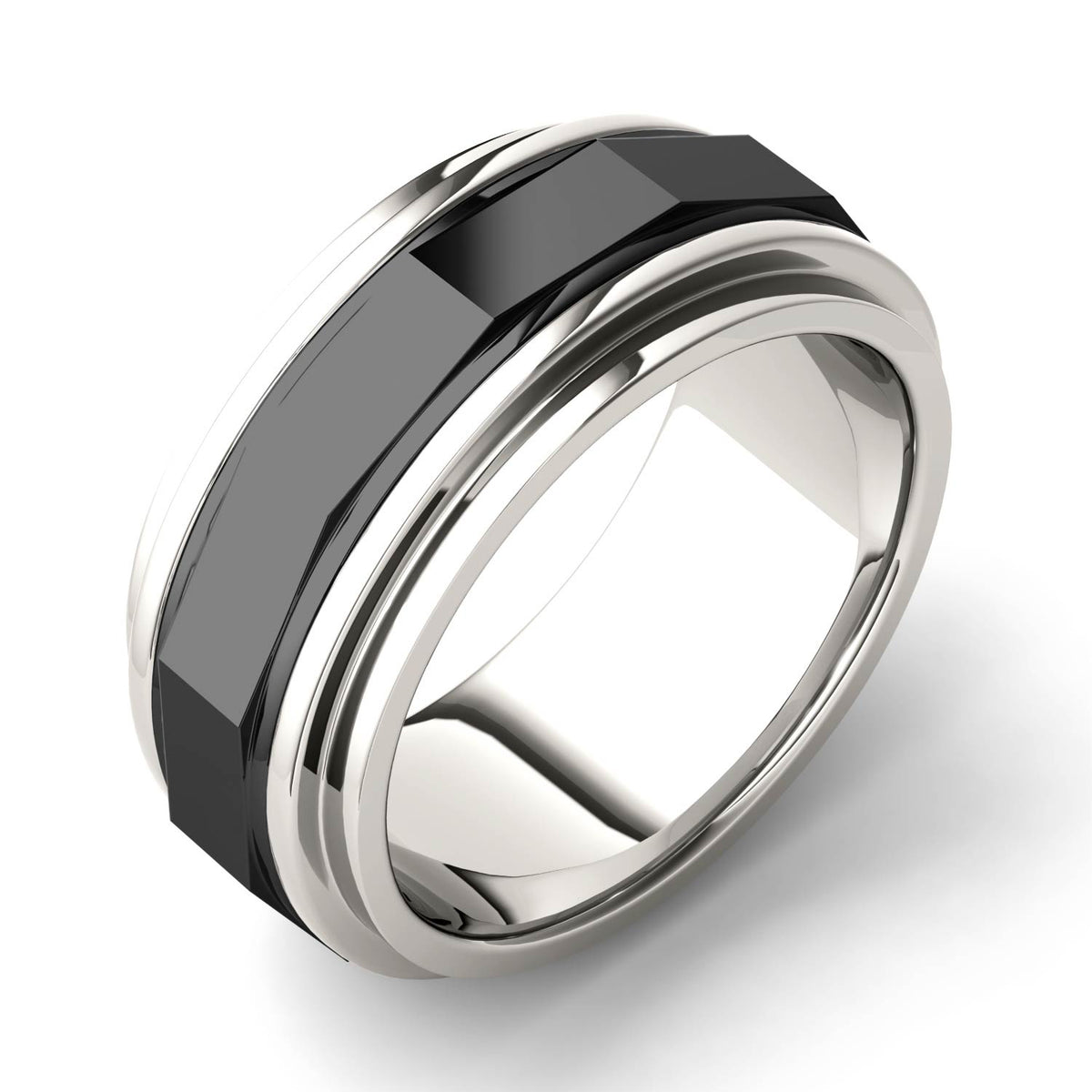 Men's Wedding Band in Two-Tone Titanium