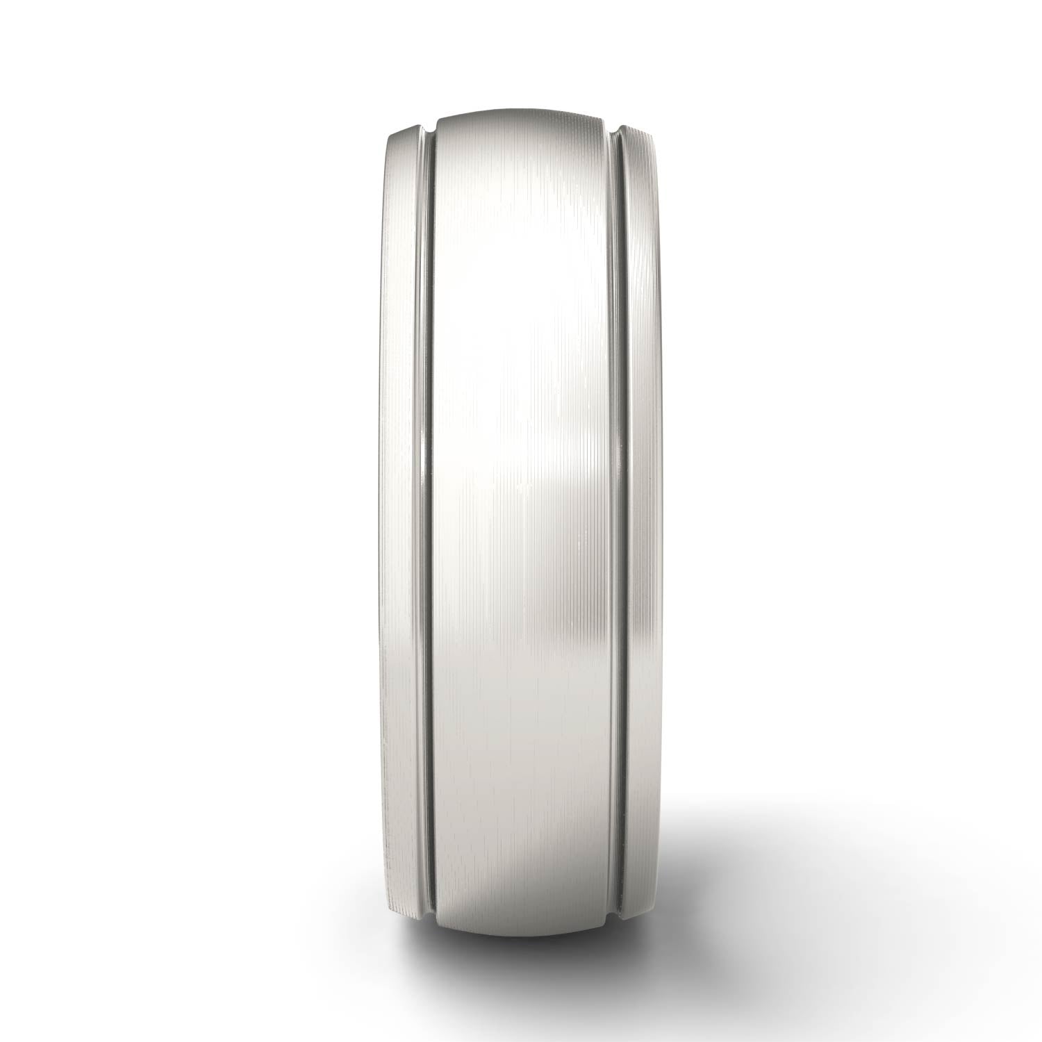 Dome Center with Step Edges 8.0mm Men's Wedding Band in Two-Tone Titanium