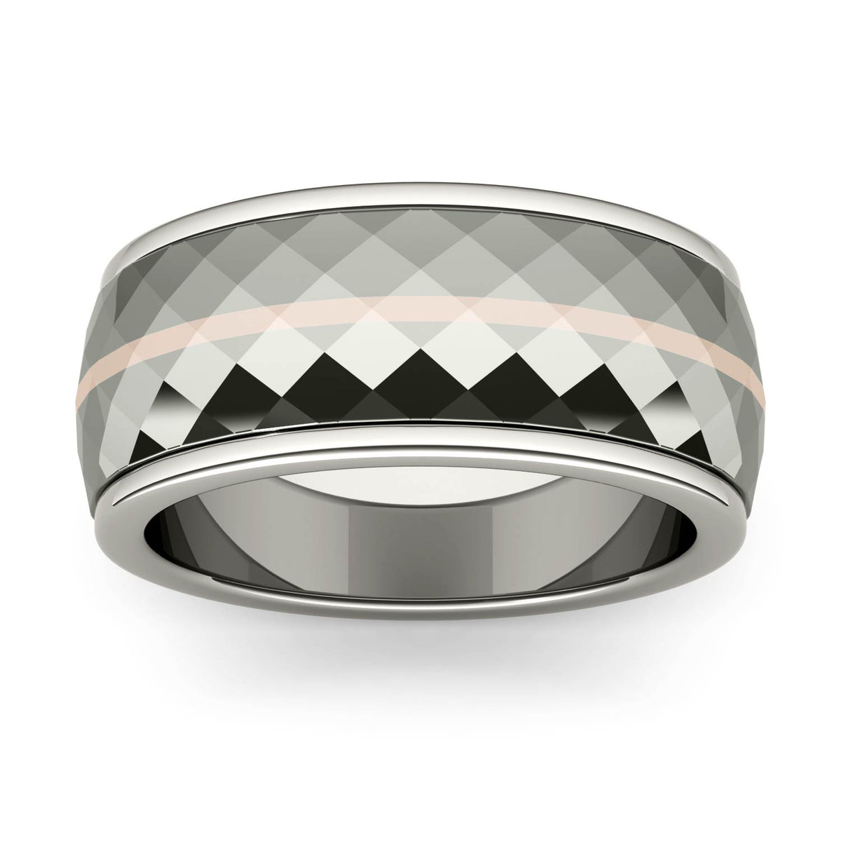 Men's Wedding Band in Titanium and 14K Gold