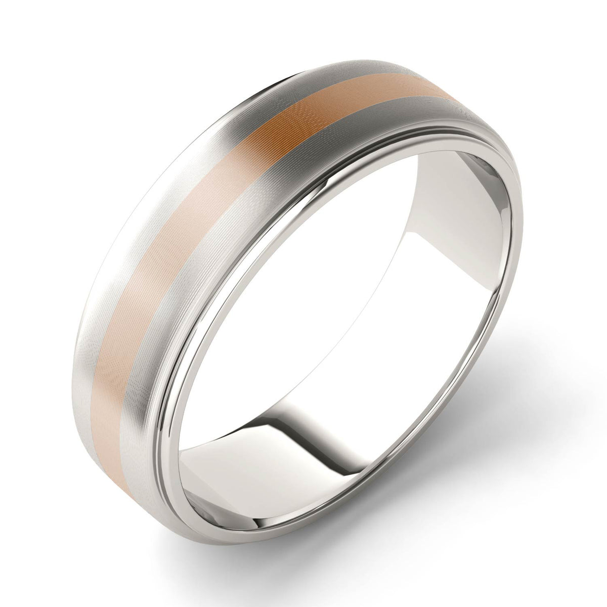 Men's Wedding Band in Two-Tone Cobalt