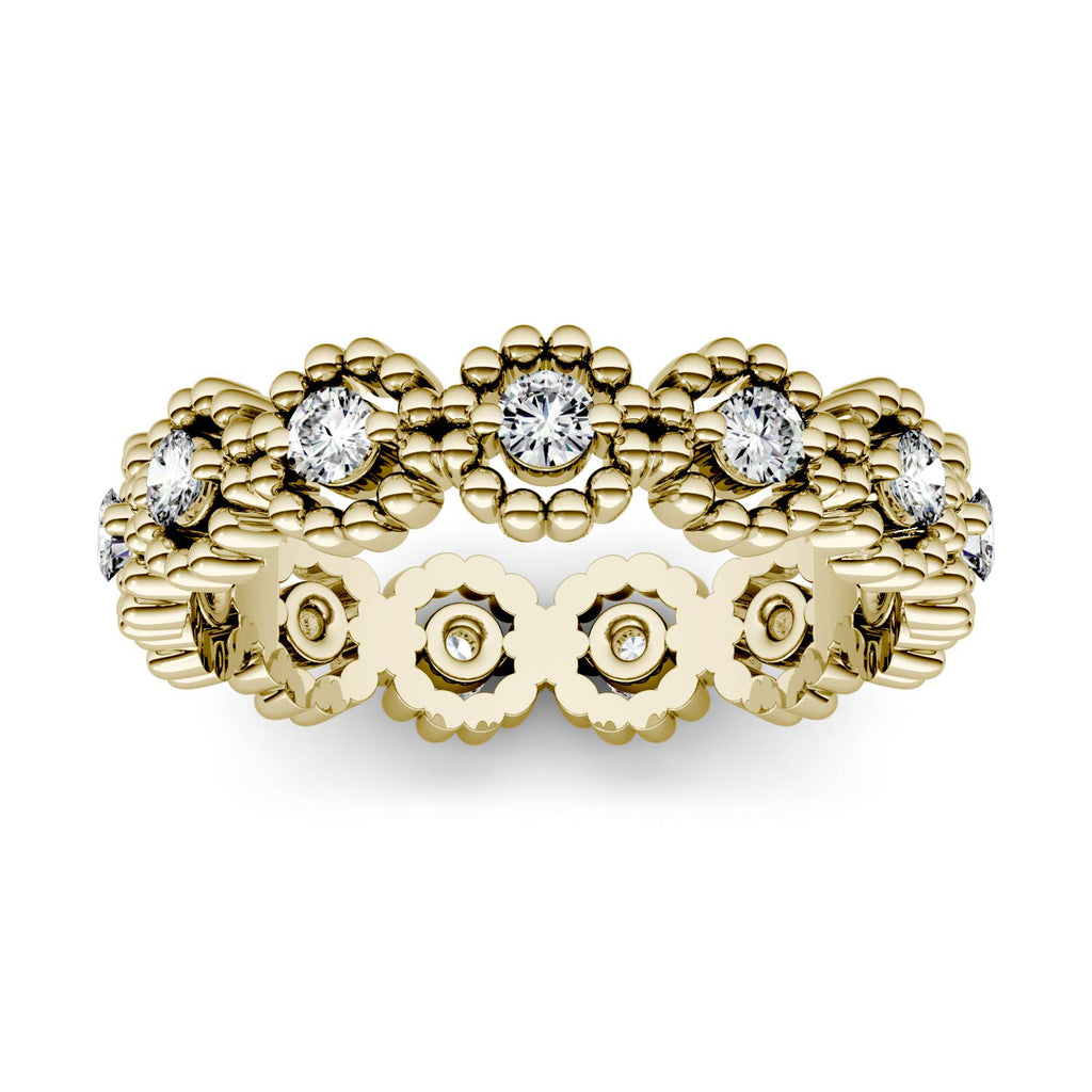 0.59 CTW DEW Round Milgrain Eternity Band 14K Yellow Gold