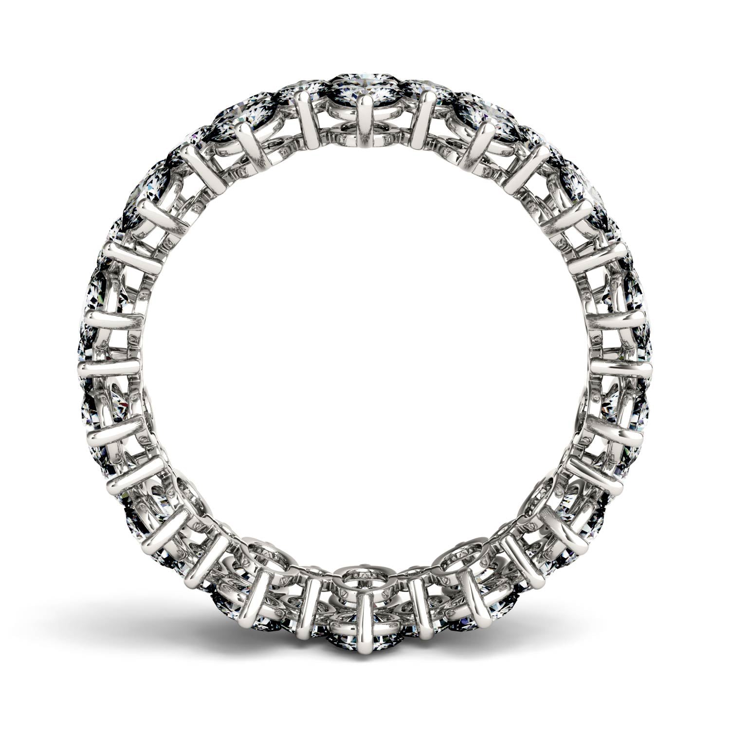 3.64 CTW DEW Round Moissanite Eternity Band in 14K White Gold