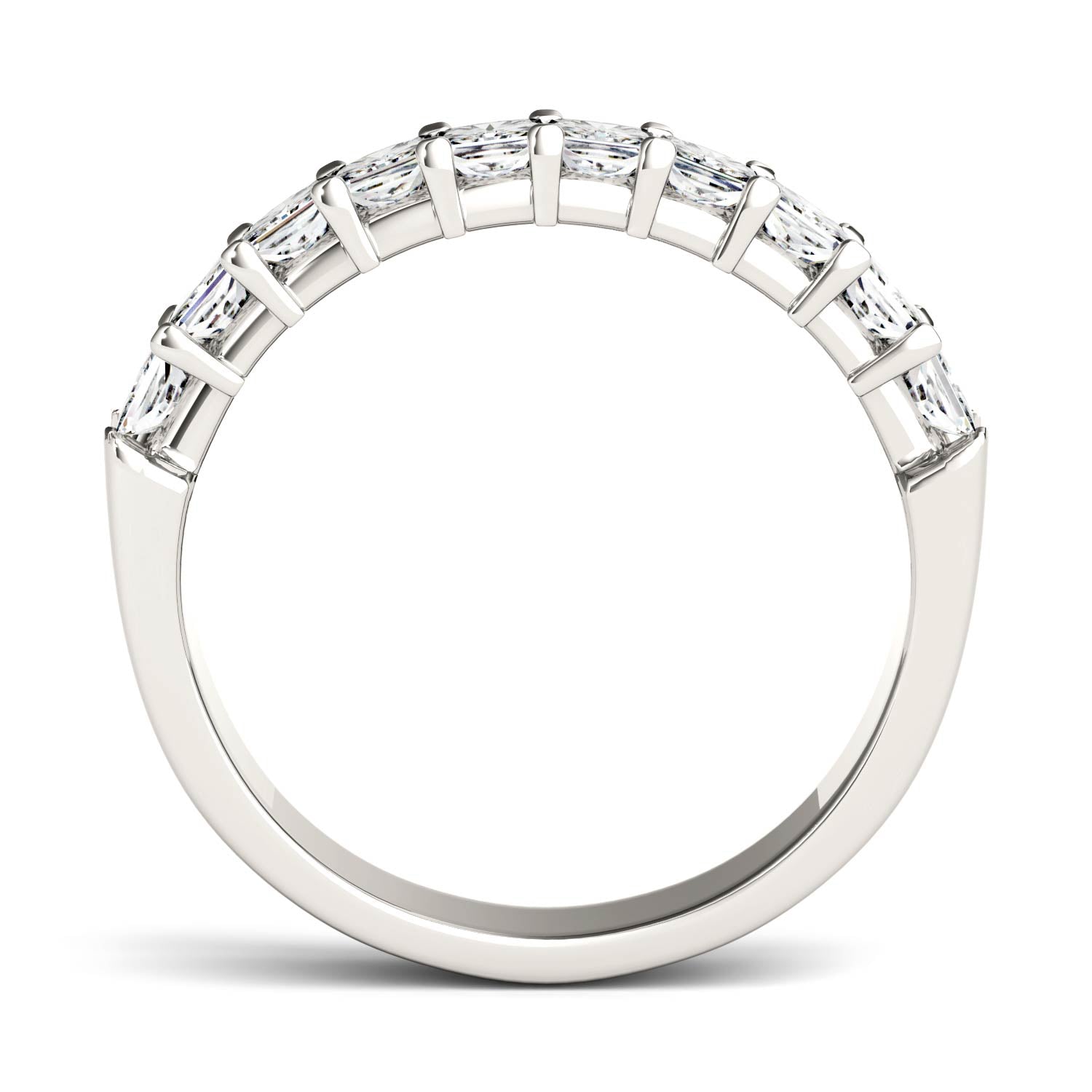 1.80 CTW DEW Princess Moissanite Shared Prong Anniversary Band in 14K White Gold