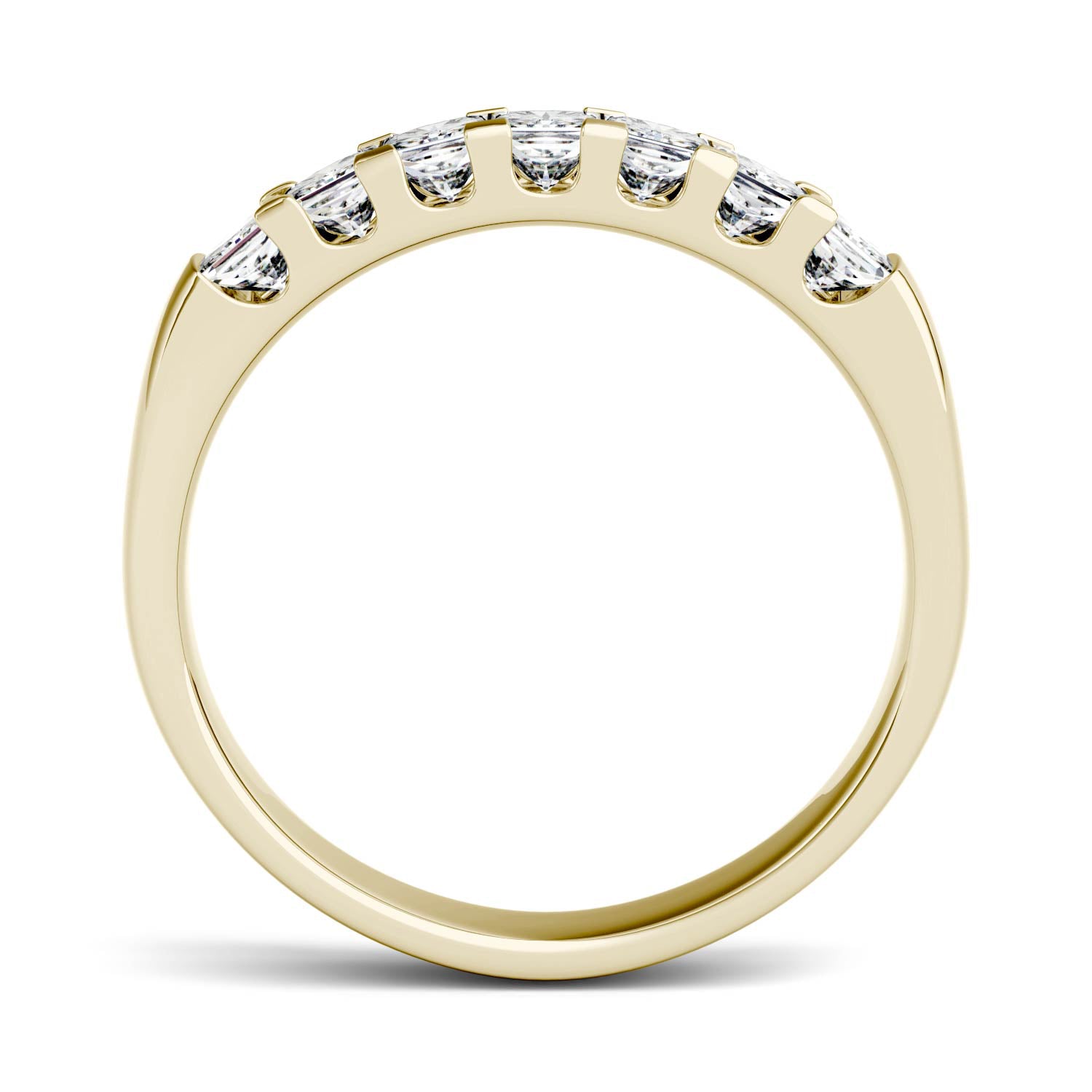 1.89 CTW DEW Princess Moissanite Shared Prong Anniversary Band in 14K Yellow Gold