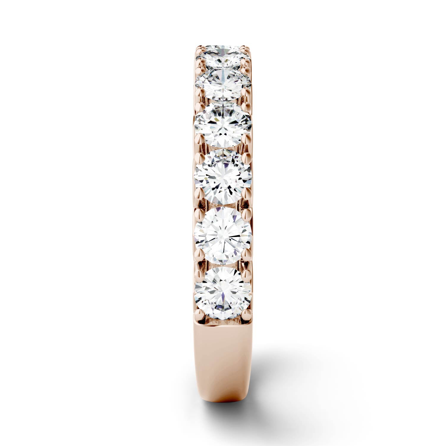 1.20 CTW DEW Round Moissanite Classic Anniversary Band in 14K Rose Gold