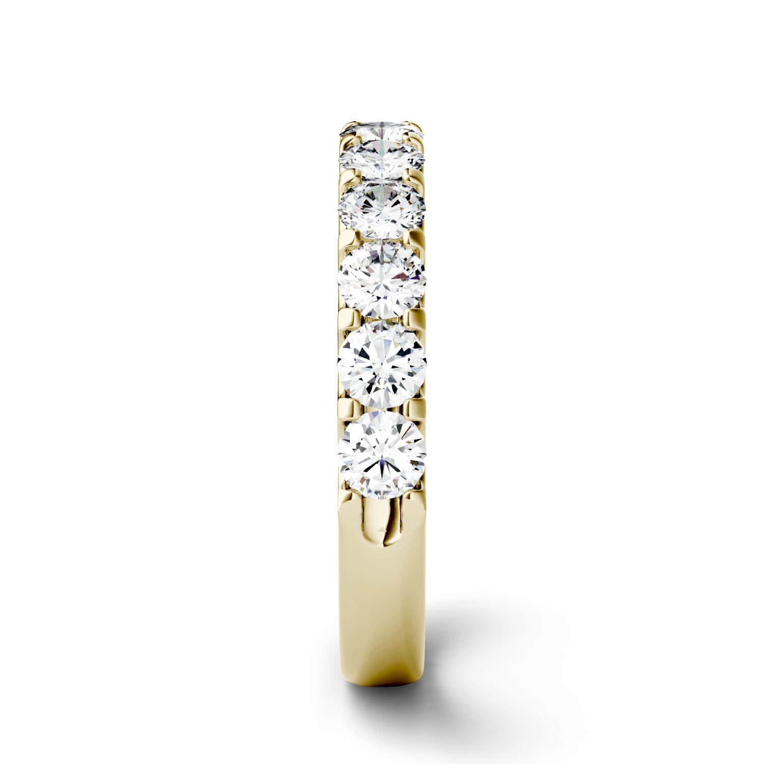 1.1 CTW DEW Round Moissanite Anniversary Band in 14K Yellow Gold