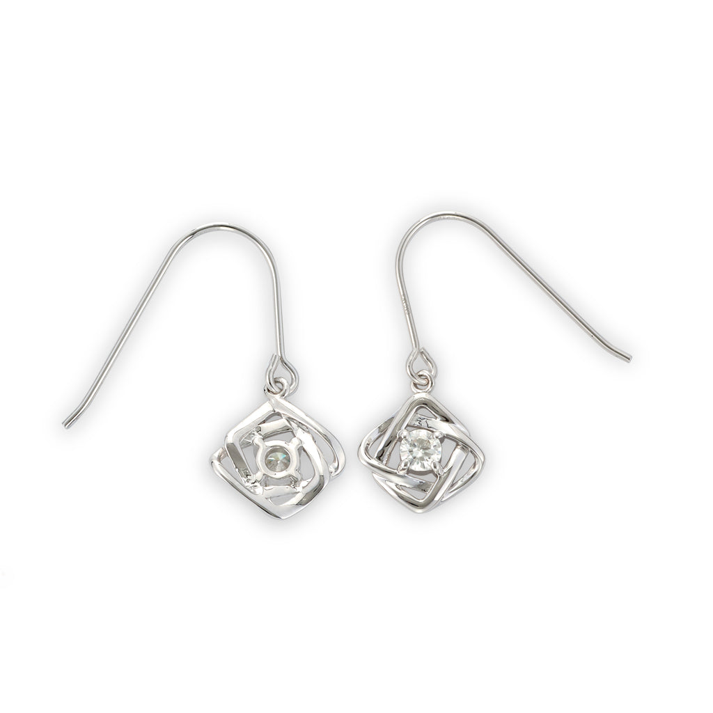 0.26 CTW DEW Round Drop Earrings Sterling