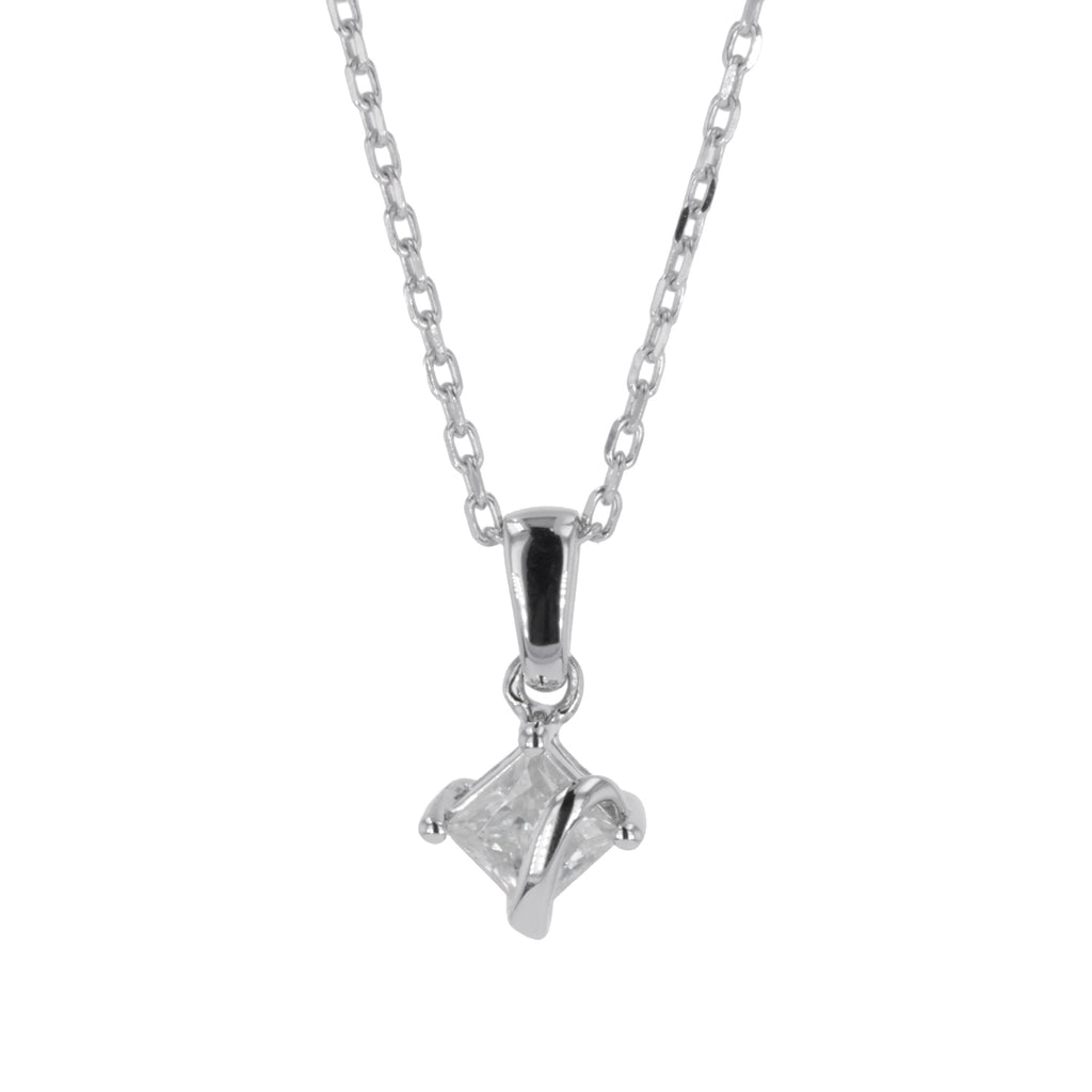 0.37 CTW DEW Square Fashion Pendant Sterling
