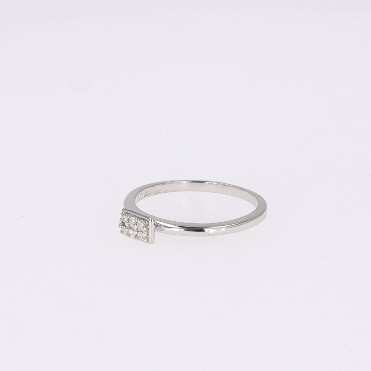 Forever Bright 0.08 CTW Moissanite Horizontal Rectangle Pave Ring 925 Silver