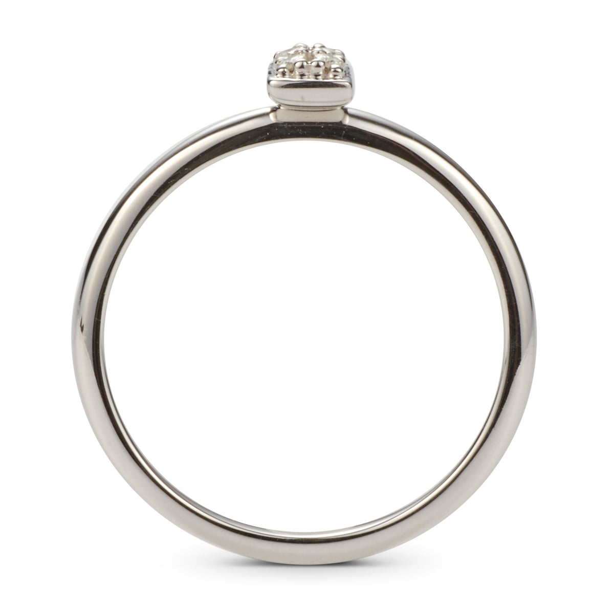 Forever Bright 0.08 CTW Moissanite Vertical Rectangle Pave Ring 925 Silver
