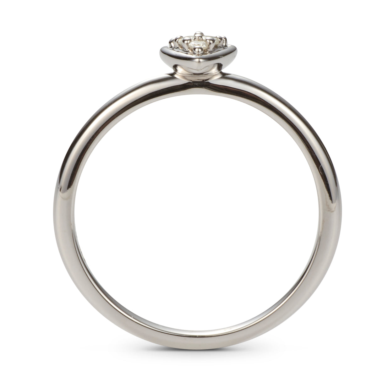 Forever Bright 0.06 CTW Moissanite Trillion Pave Pillow Ring Sterling Silver