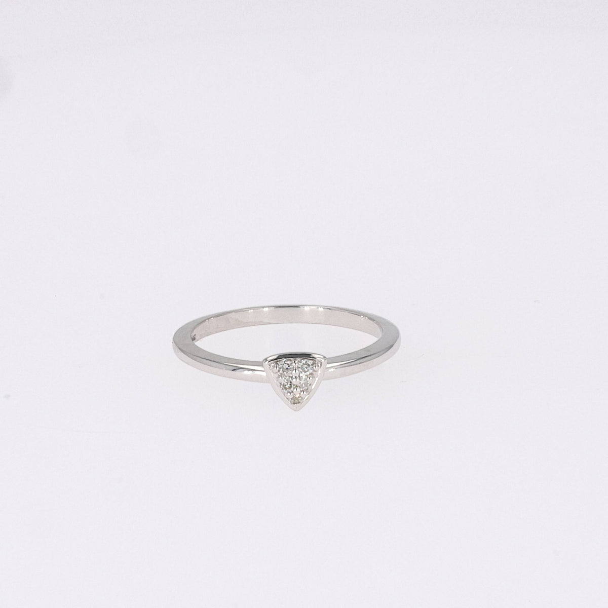 Forever Bright 0.06 CTW Moissanite Trillion Pave Pillow Ring Sterling Silver