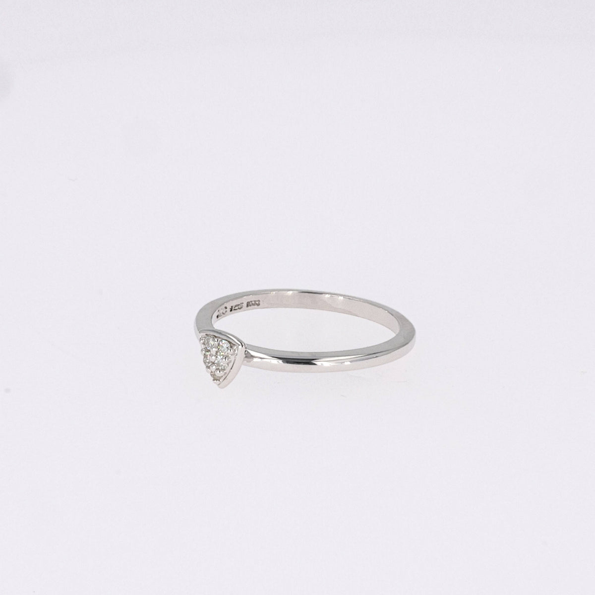 Forever Bright 0.06 CTW Moissanite Trillion Pave Pillow Ring Sterling Silver