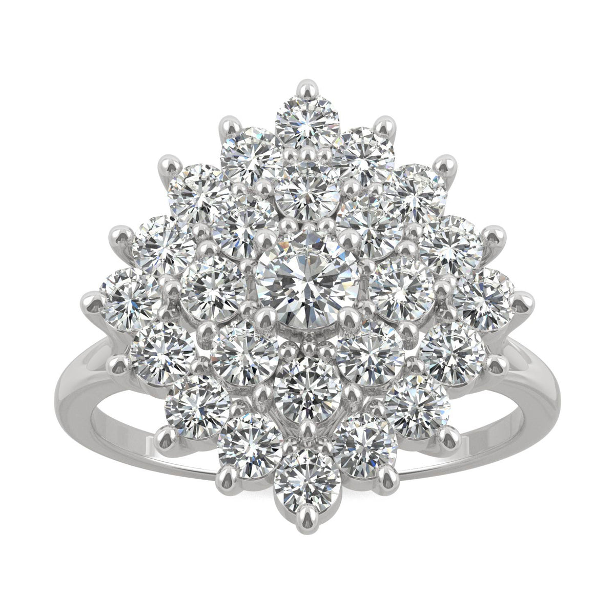 1.12 CTW DEW Round Moissanite Fashion Ring in 14K White Gold