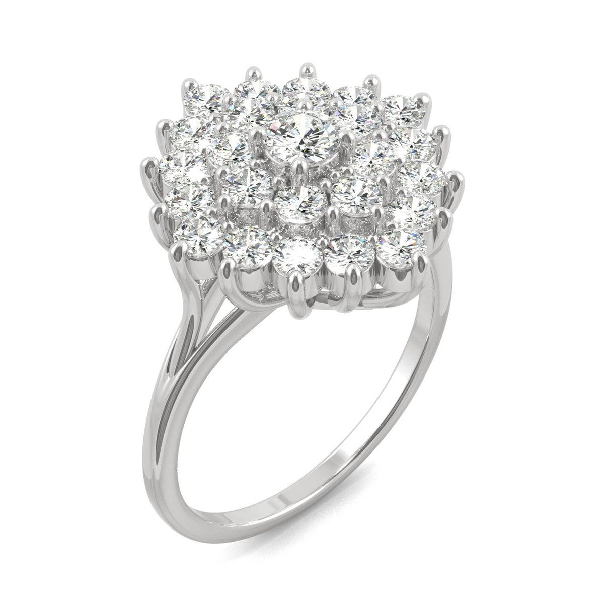 1.12 CTW DEW Round Moissanite Fashion Ring in 14K White Gold