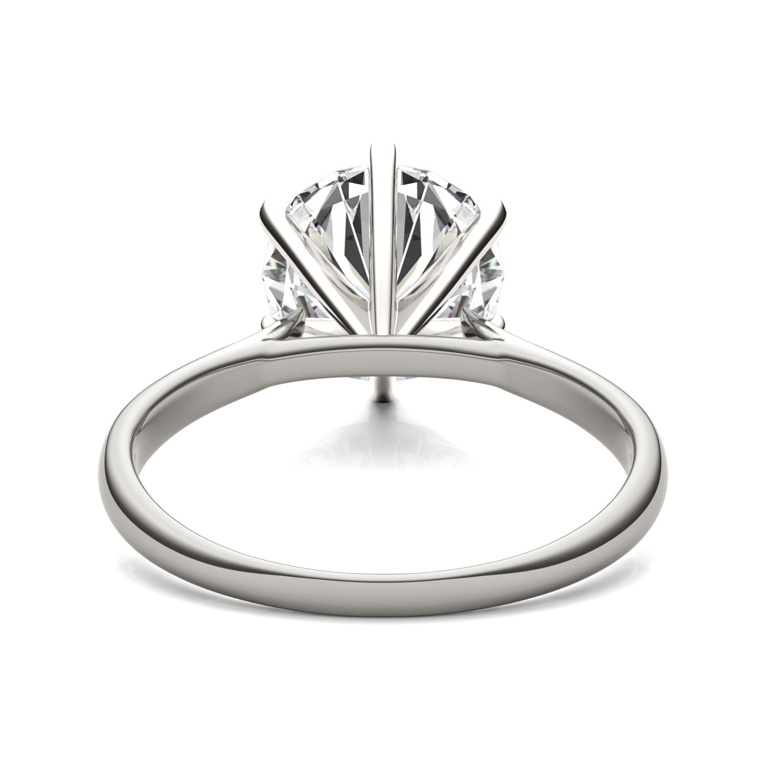 3.10 CTW DEW Round Moissanite Six-Prong Solitaire Engagement Ring in 14K White Gold