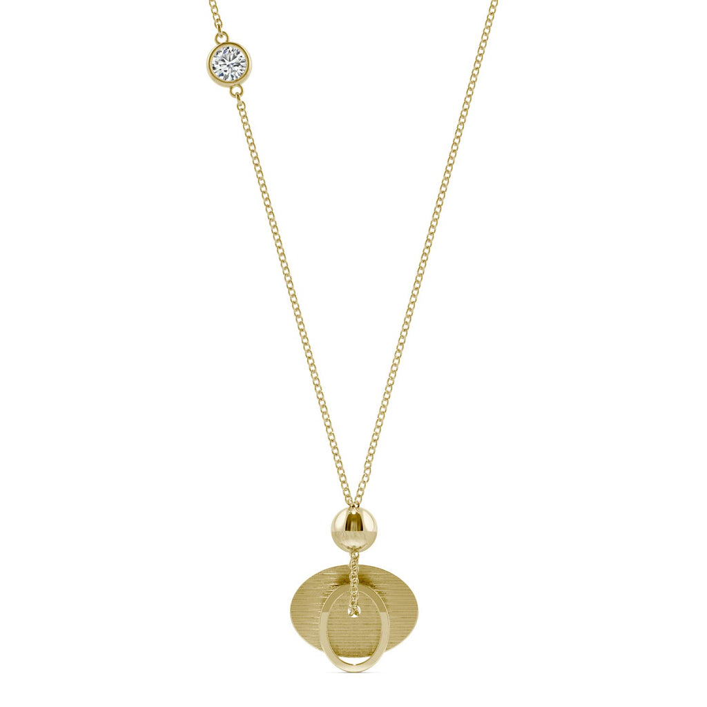 0.10 CTW DEW Oval Disc Pendant 14K Yellow Gold