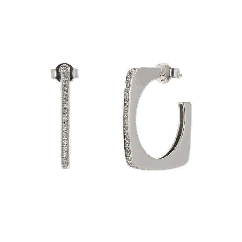0.62 CTW DEW Round Near-Colorless Moissanite Hoop Earrings in Sterling Silver