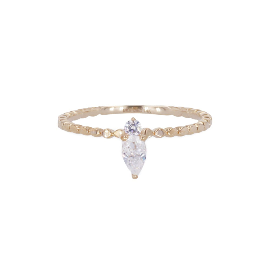 0.24 CTW DEW Pear Stackable Band 14K Yellow Gold