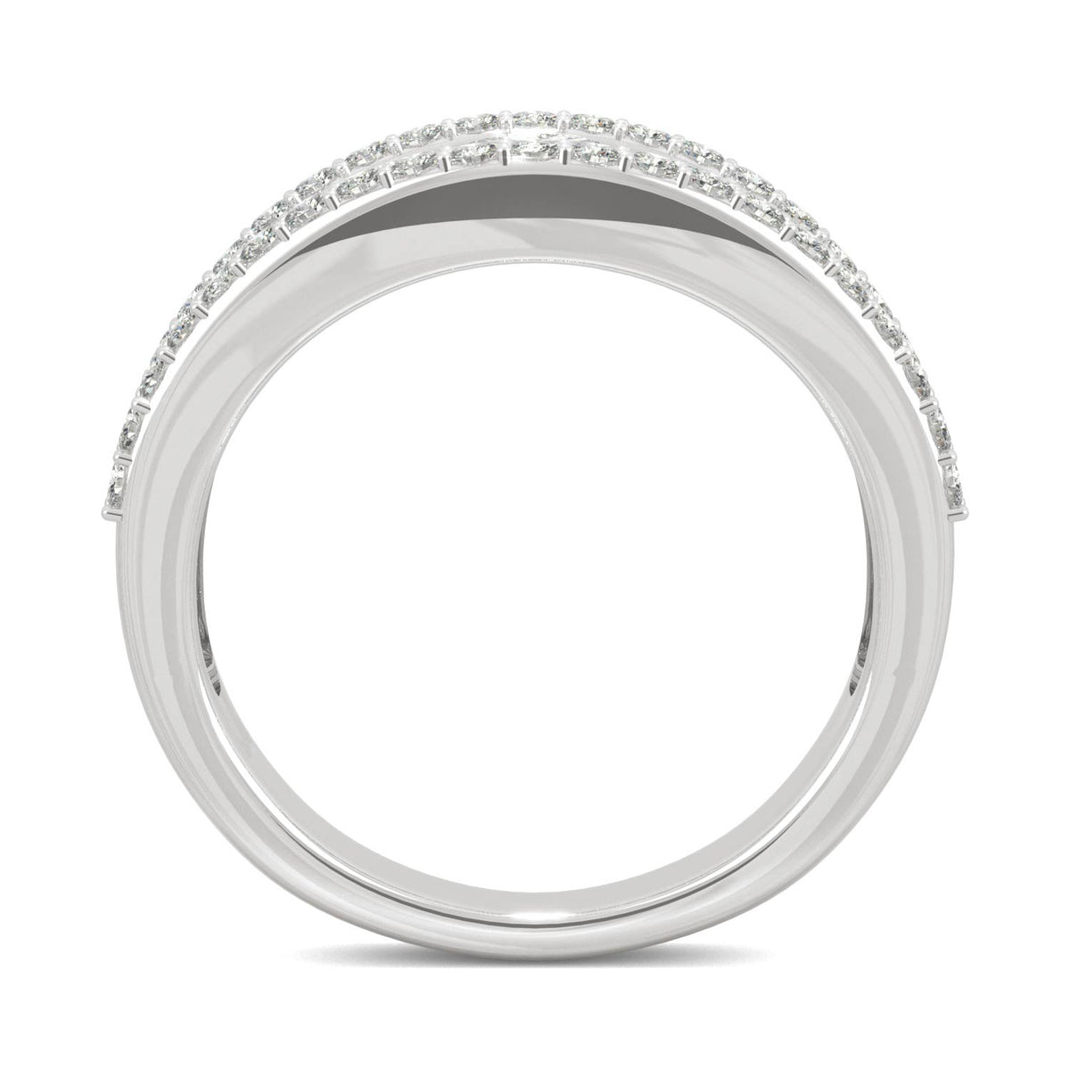 1.53 CTW DEW Round Moissanite Graduated Band in 14K White Gold