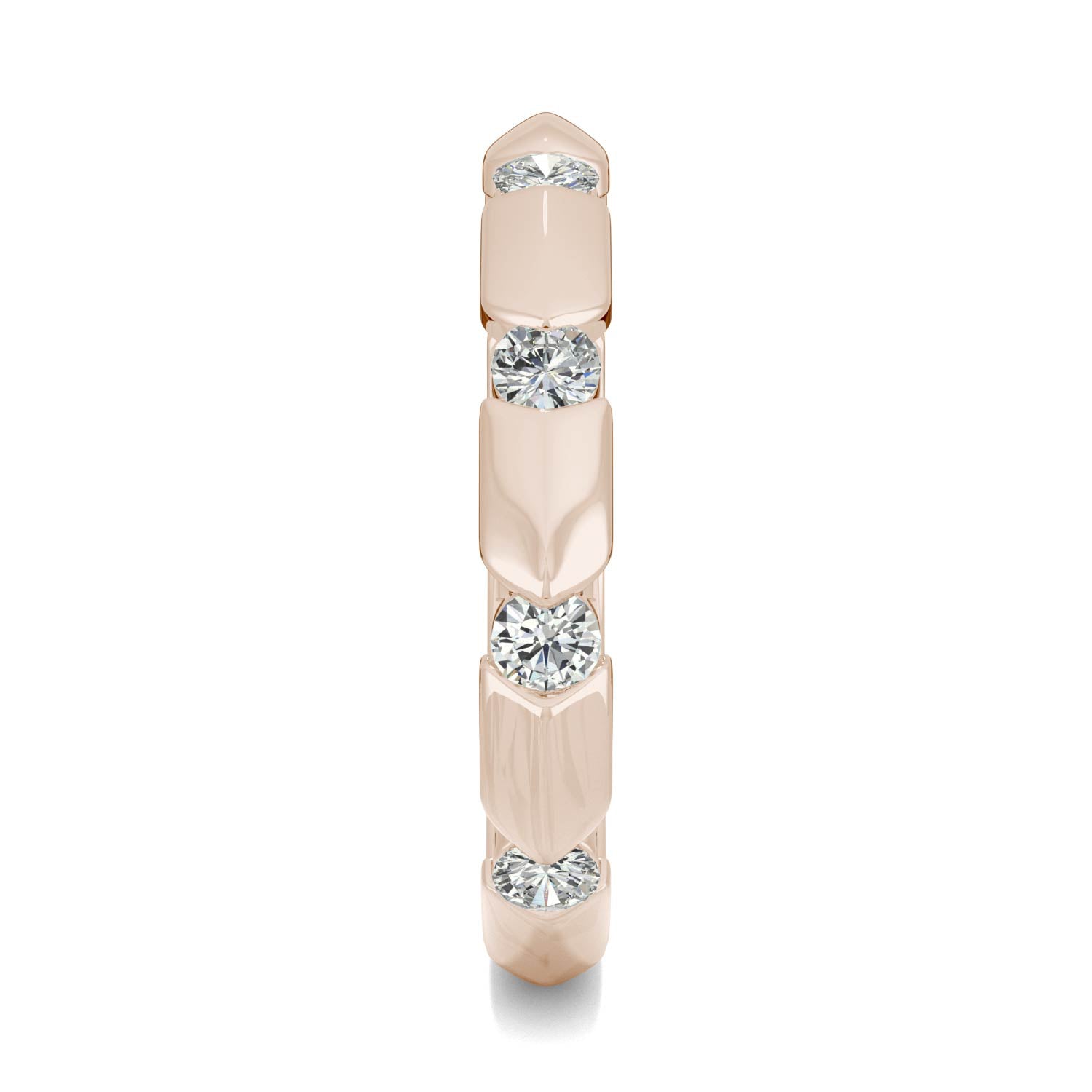 0.48 CTW DEW Round Moissanite Stackable Band in 14K Rose Gold