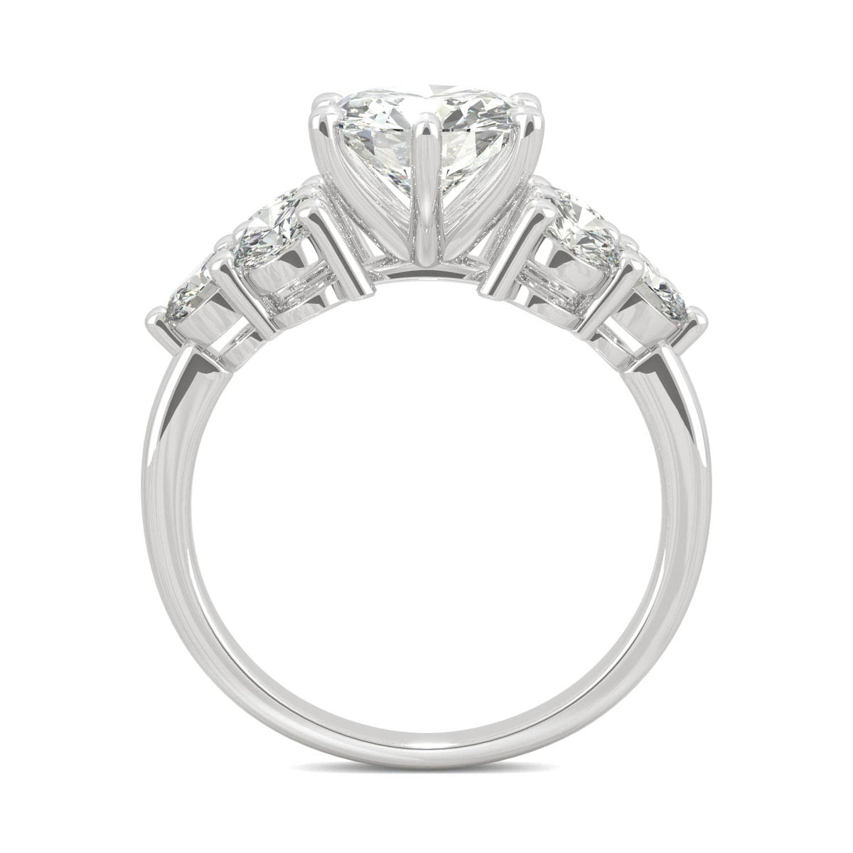 3.28 CTW DEW Round Moissanite Engagement Ring in 14K White Gold