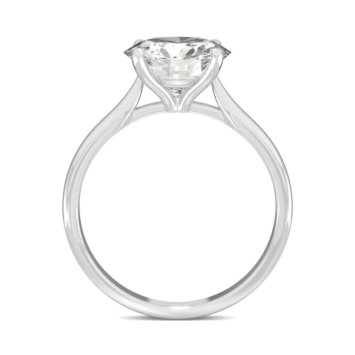 2.70 CTW DEW Round Moissanite Solitaire Ring in 14K White Gold