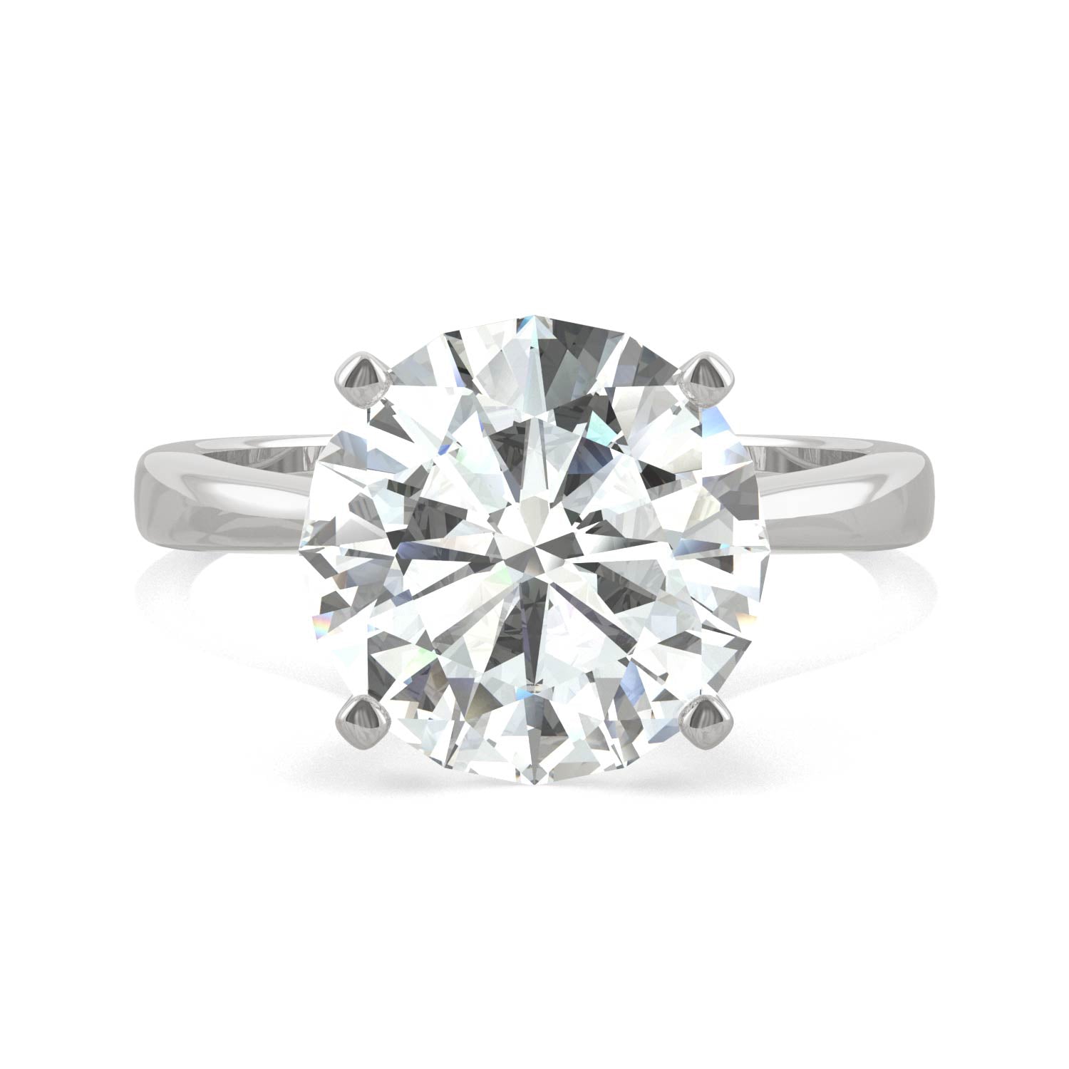 4.20 CTW DEW Round Moissanite Solitaire Engagement Ring in 14K White Gold