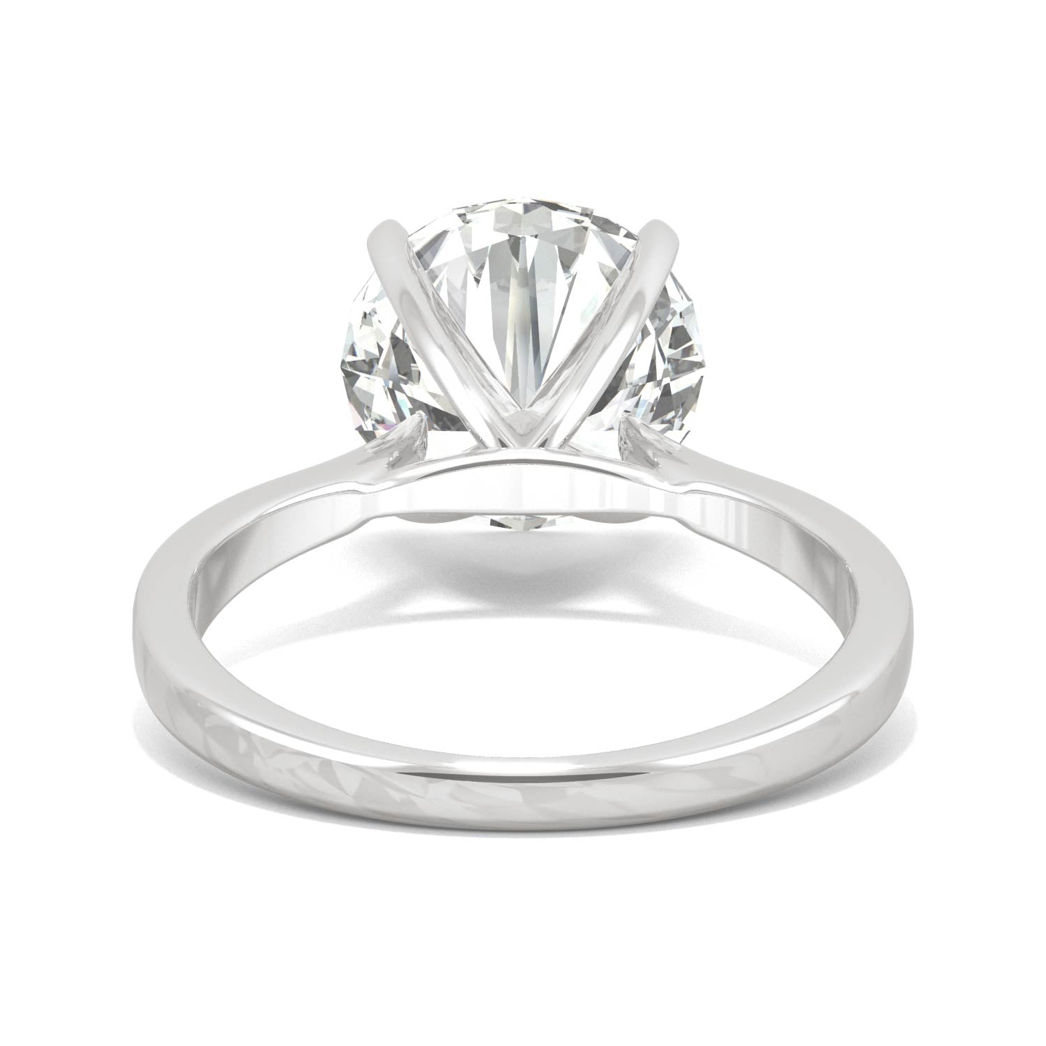 4.20 CTW DEW Round Moissanite Solitaire Engagement Ring in 14K White Gold